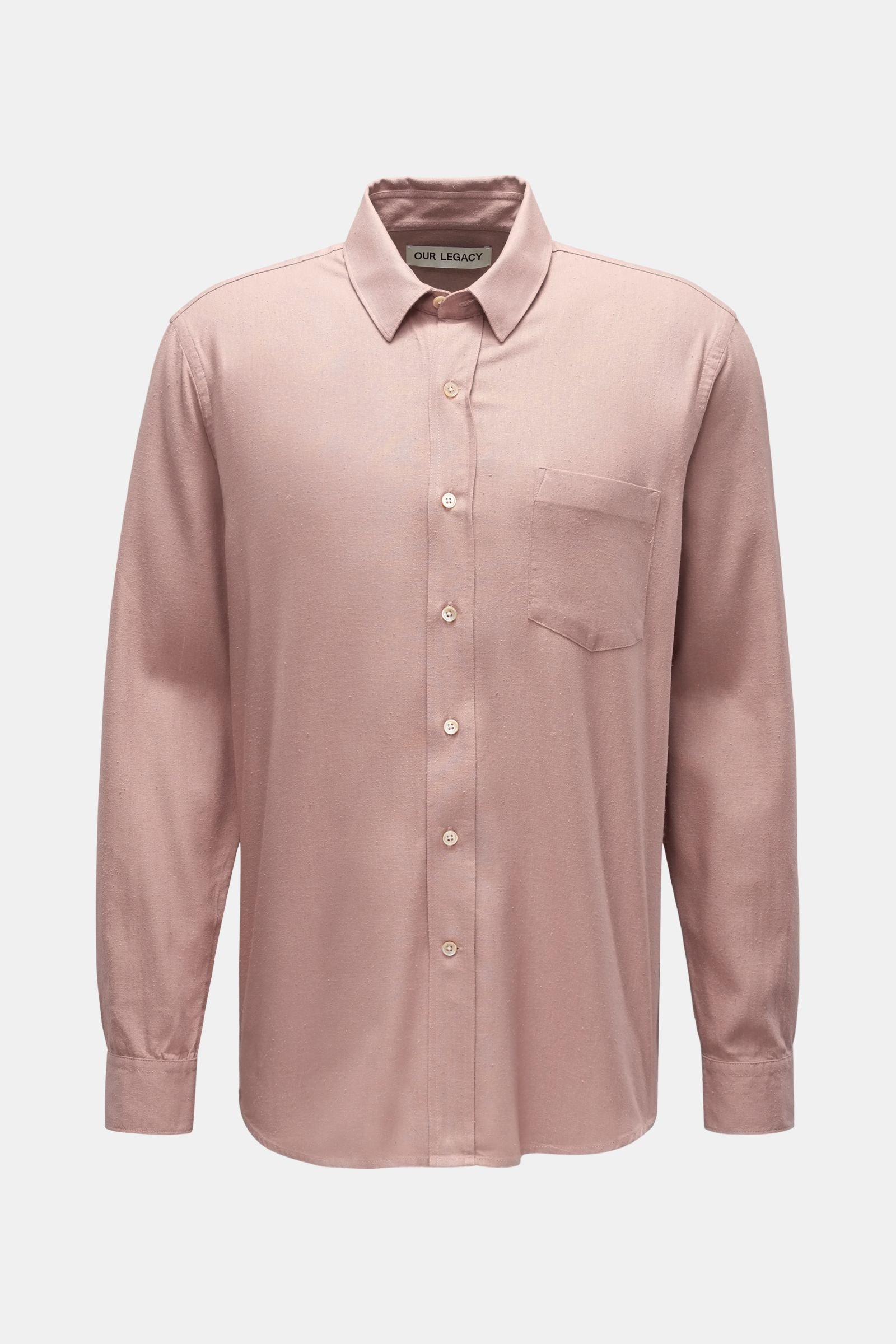 Silk shirt 'Classic Shirt' narrow collar antique pink