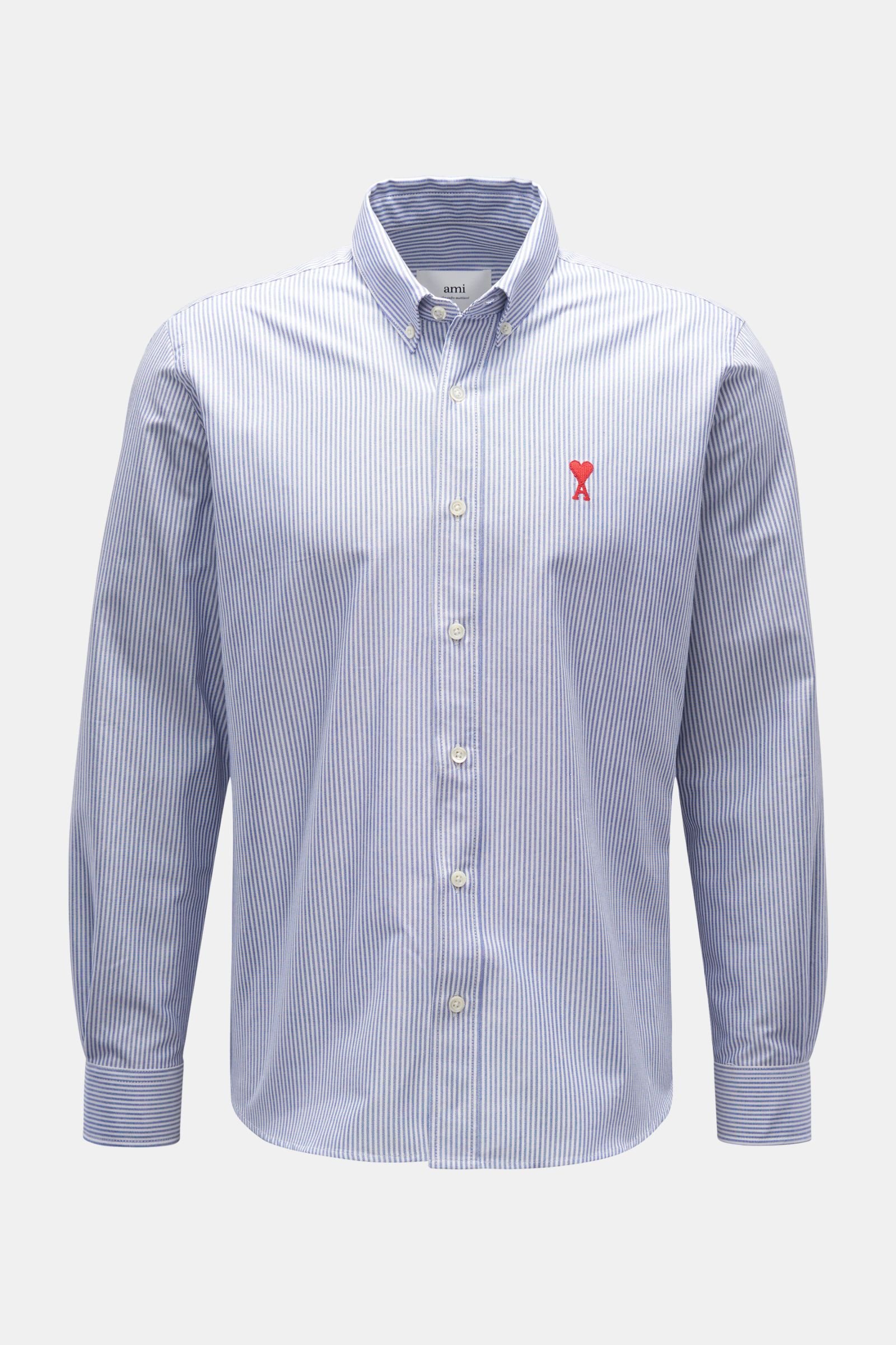 Oxford shirt button-down collar blue/white striped