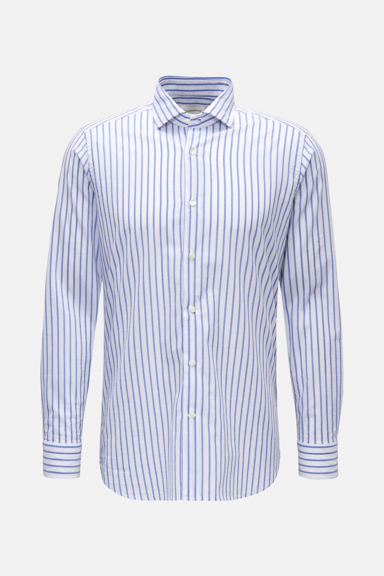 Casual shirt with a shark collar, white/smoky blue