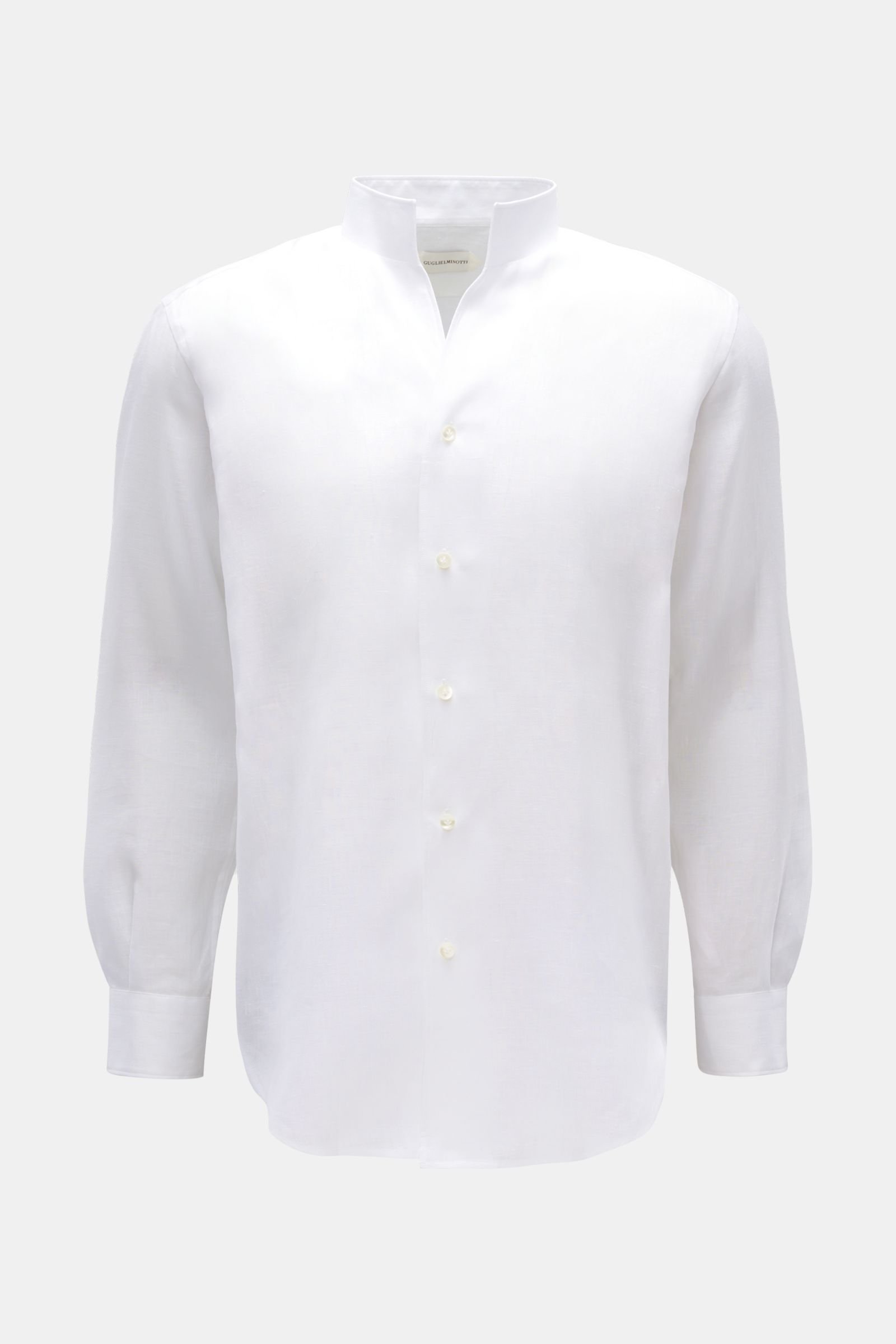 Linen shirt standing collar white