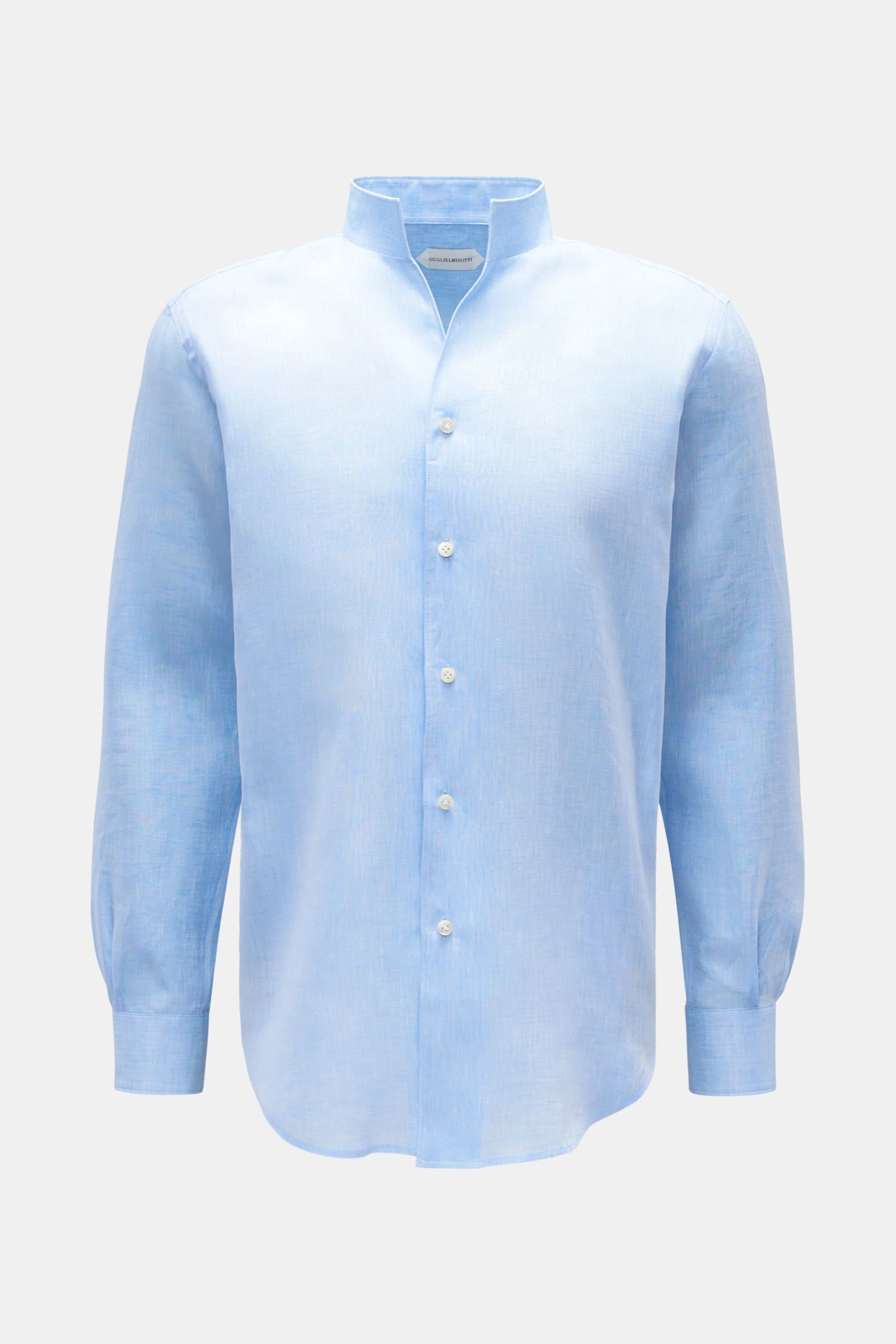 Linen shirt standing collar light blue