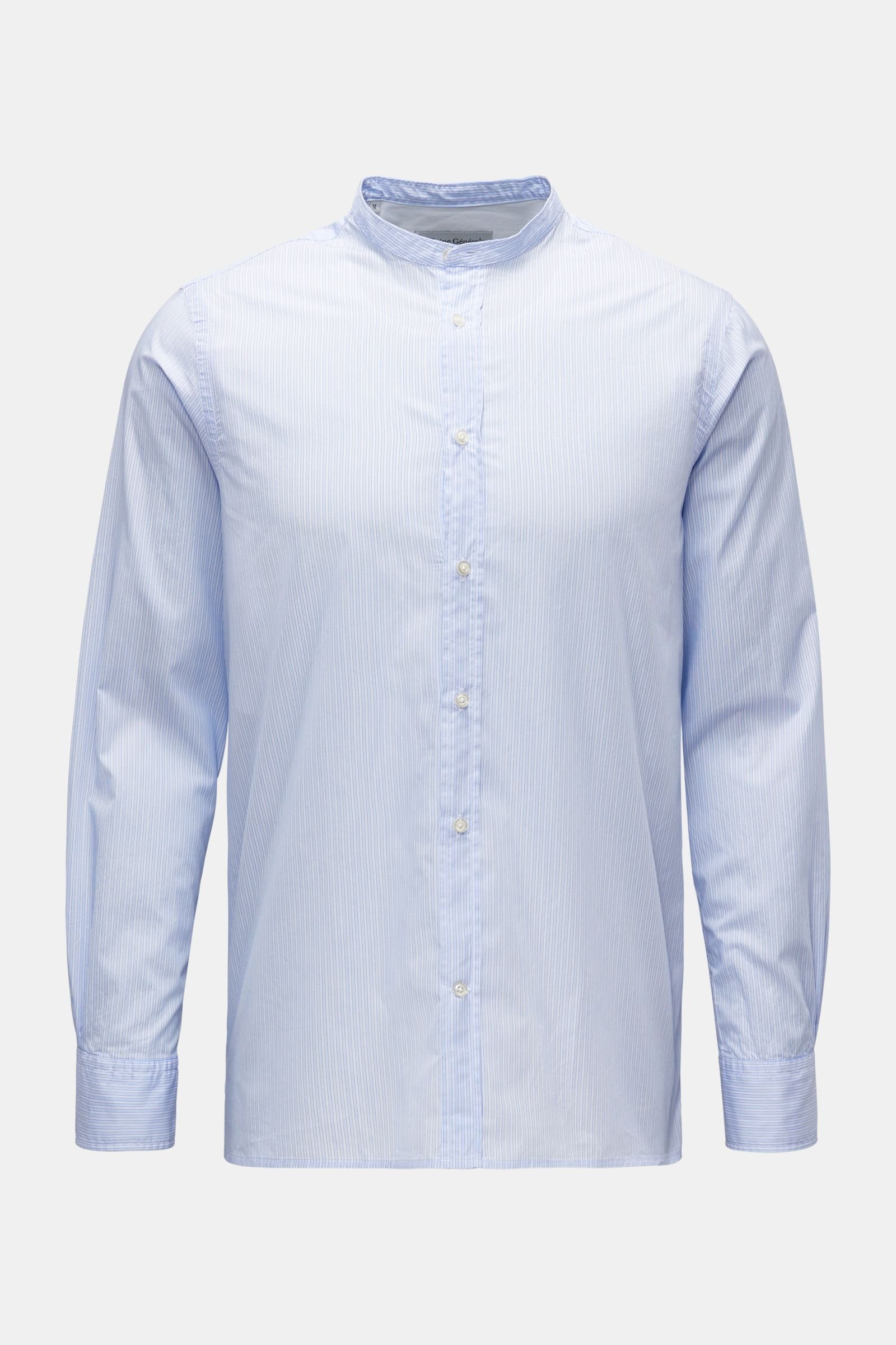 Casual Shirt 'Gaston' grandad collar smoky blue/white striped