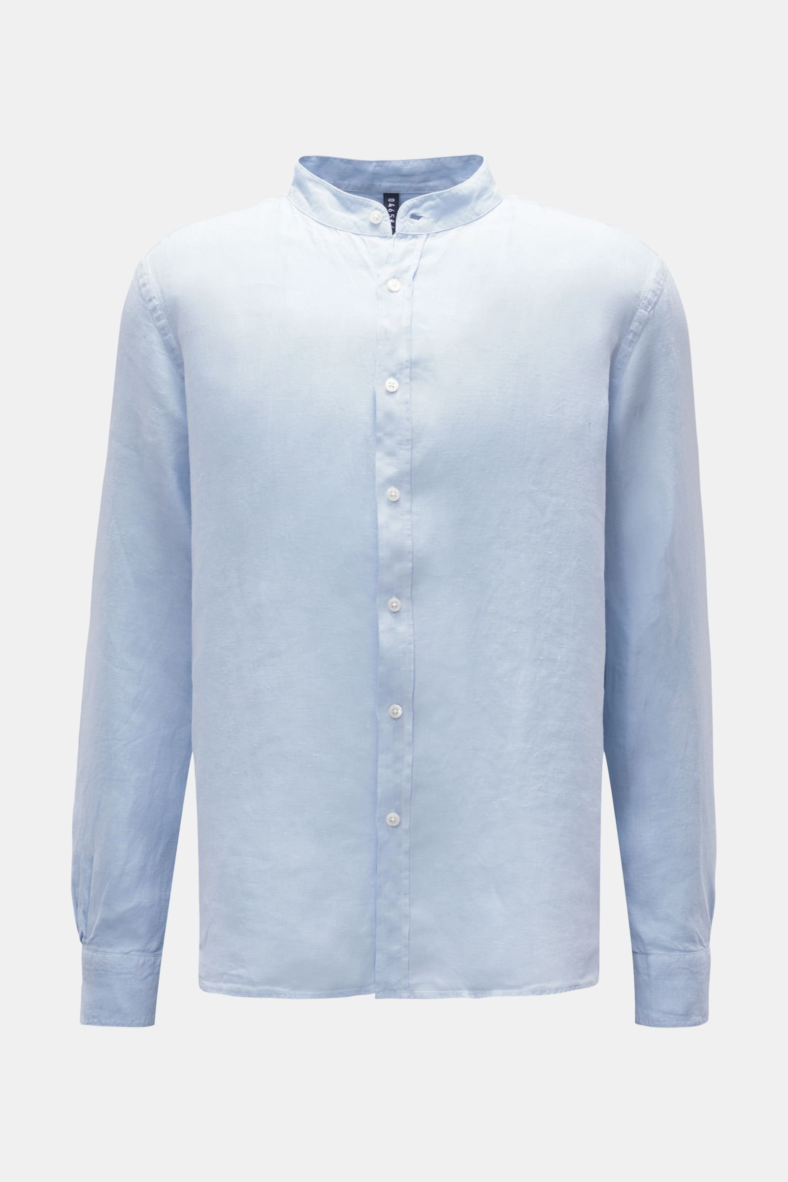 Linen shirt 'Linen Guru' grandad collar light blue