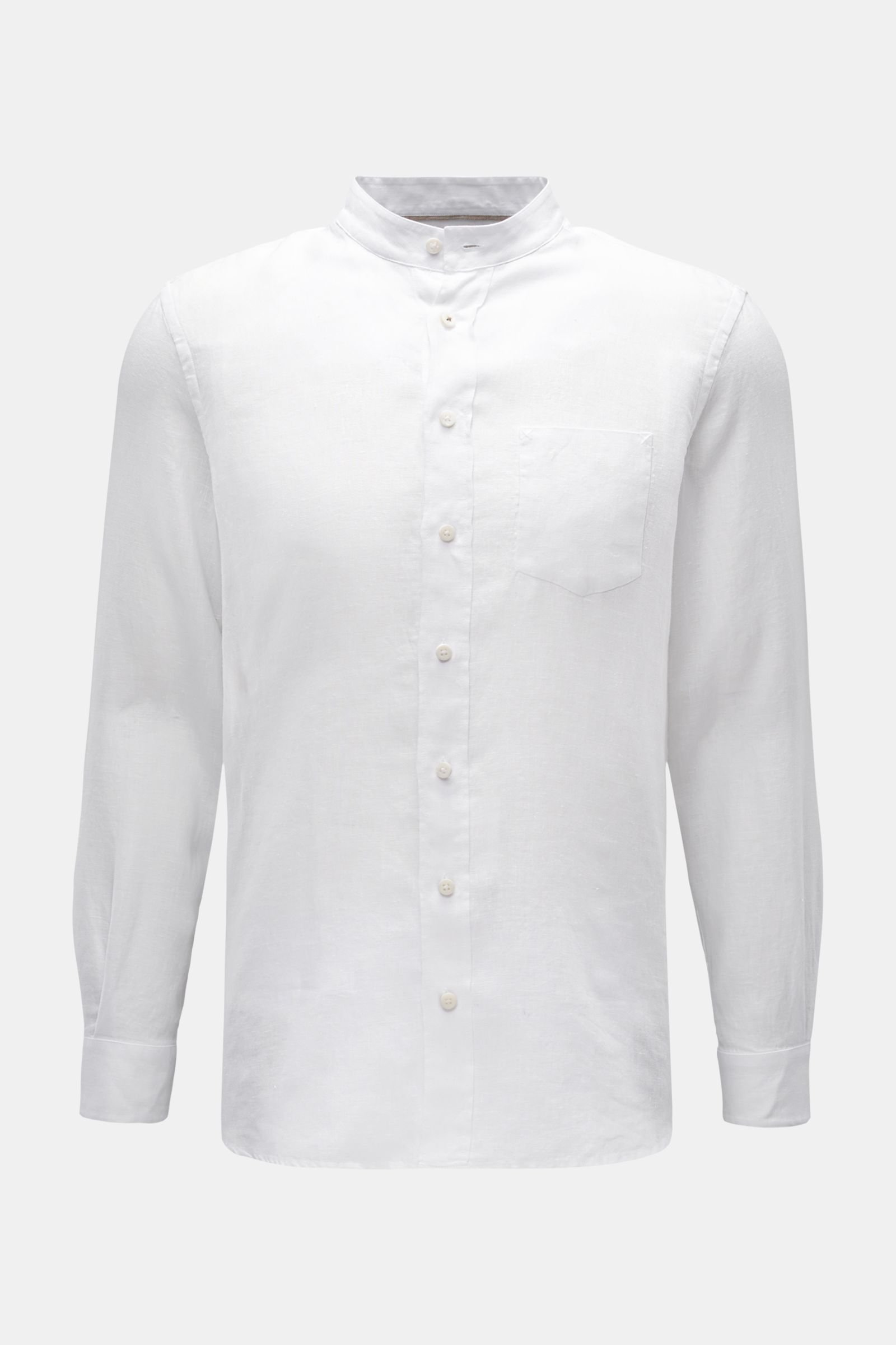Linen shirt 'Linen Collar Shirt' grandad collar white