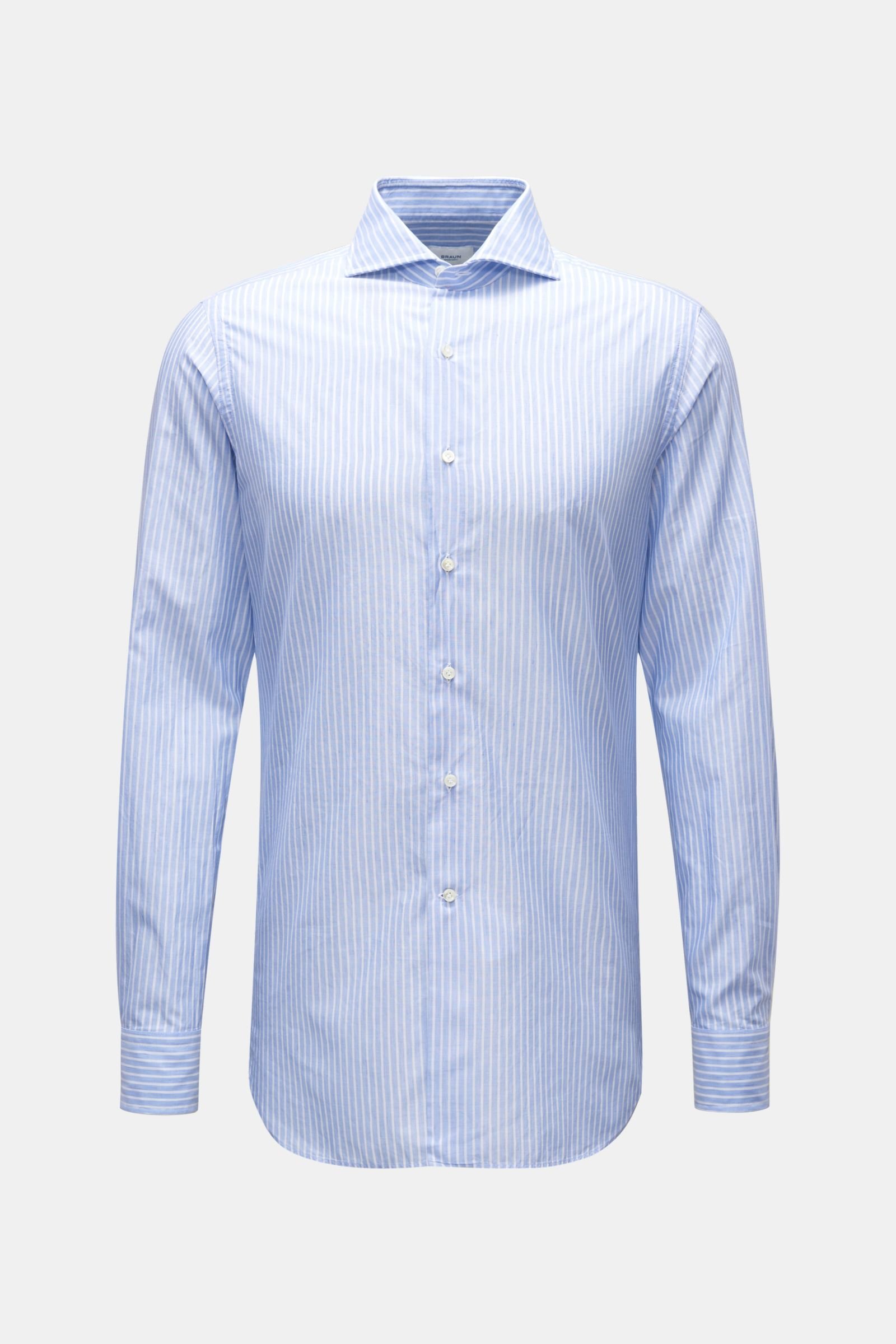 Casual shirt shark collar light blue/white striped 