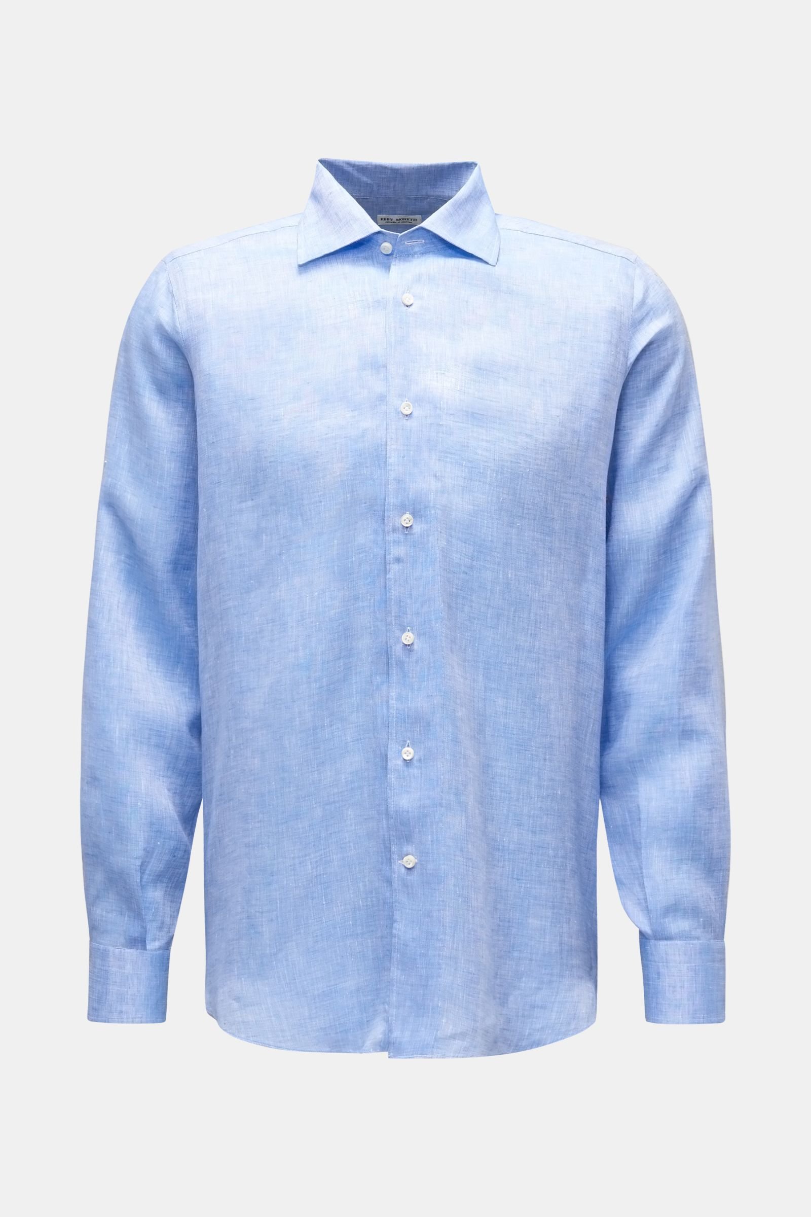 Linen shirt shark collar blue