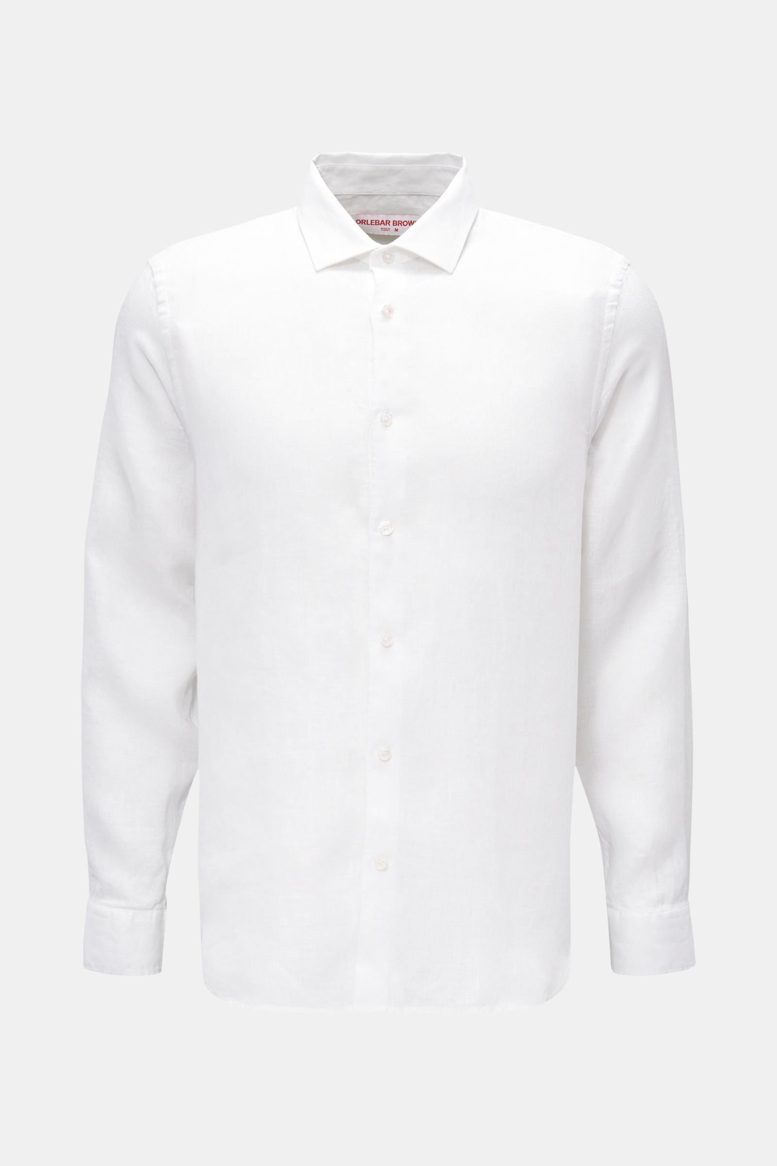 Linen shirt 'Giles Linen' narrow collar white