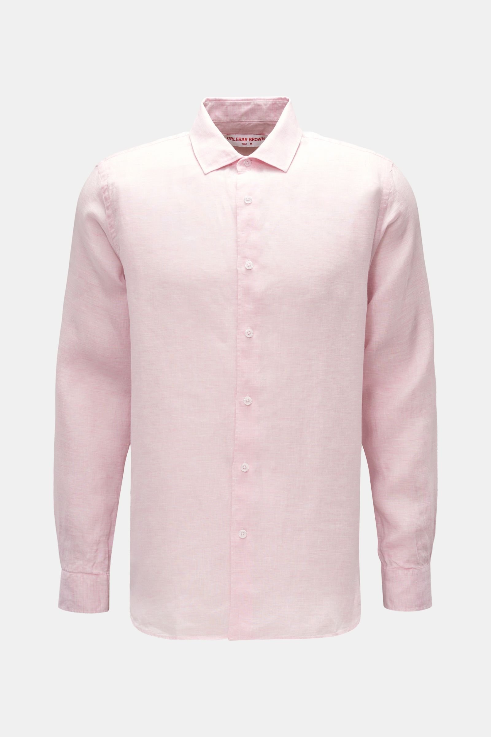 Linen shirt 'Giles Linen' narrow collar rose