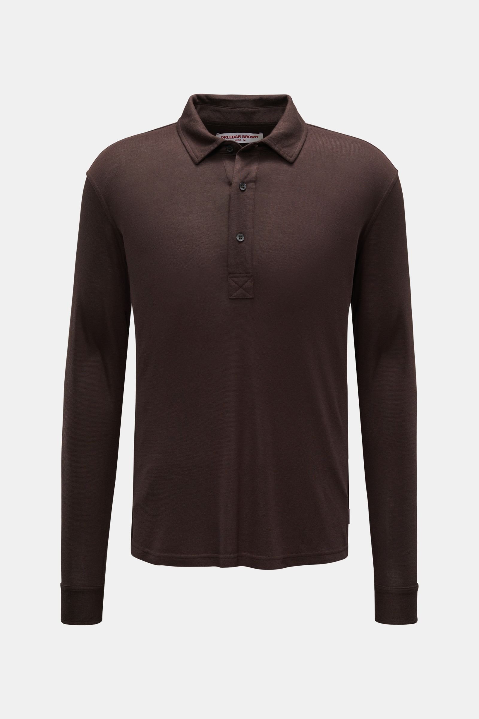 Long sleeve polo shirt 'Sebastian LS Cashmere' dark brown