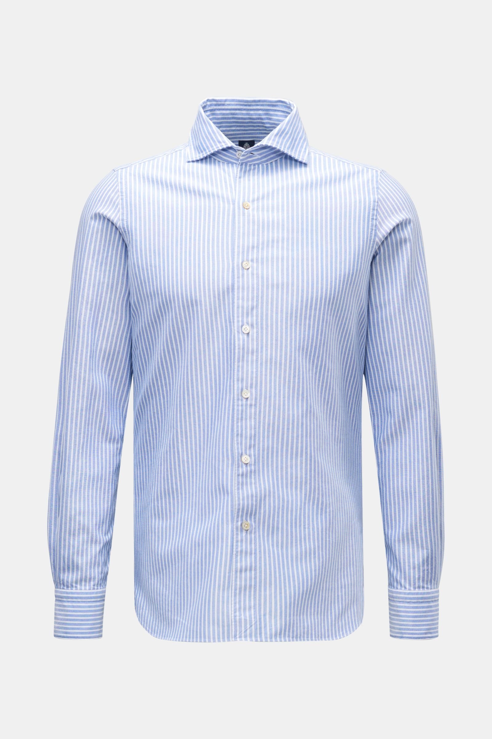 Oxford shirt 'Edoardo Gaeta' shark collar blue/white striped