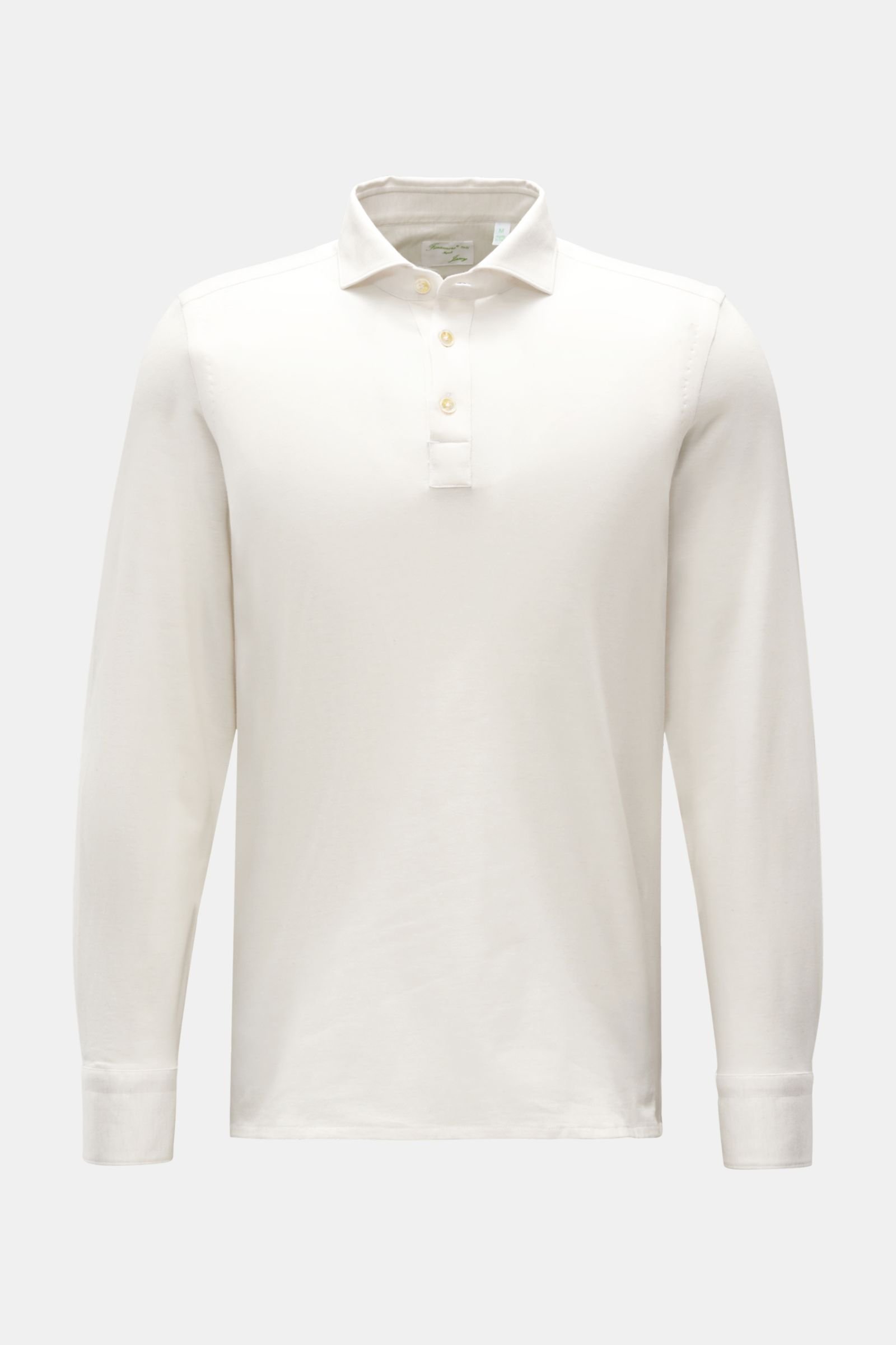 Long sleeve polo shirt 'Achille Orlando' cream