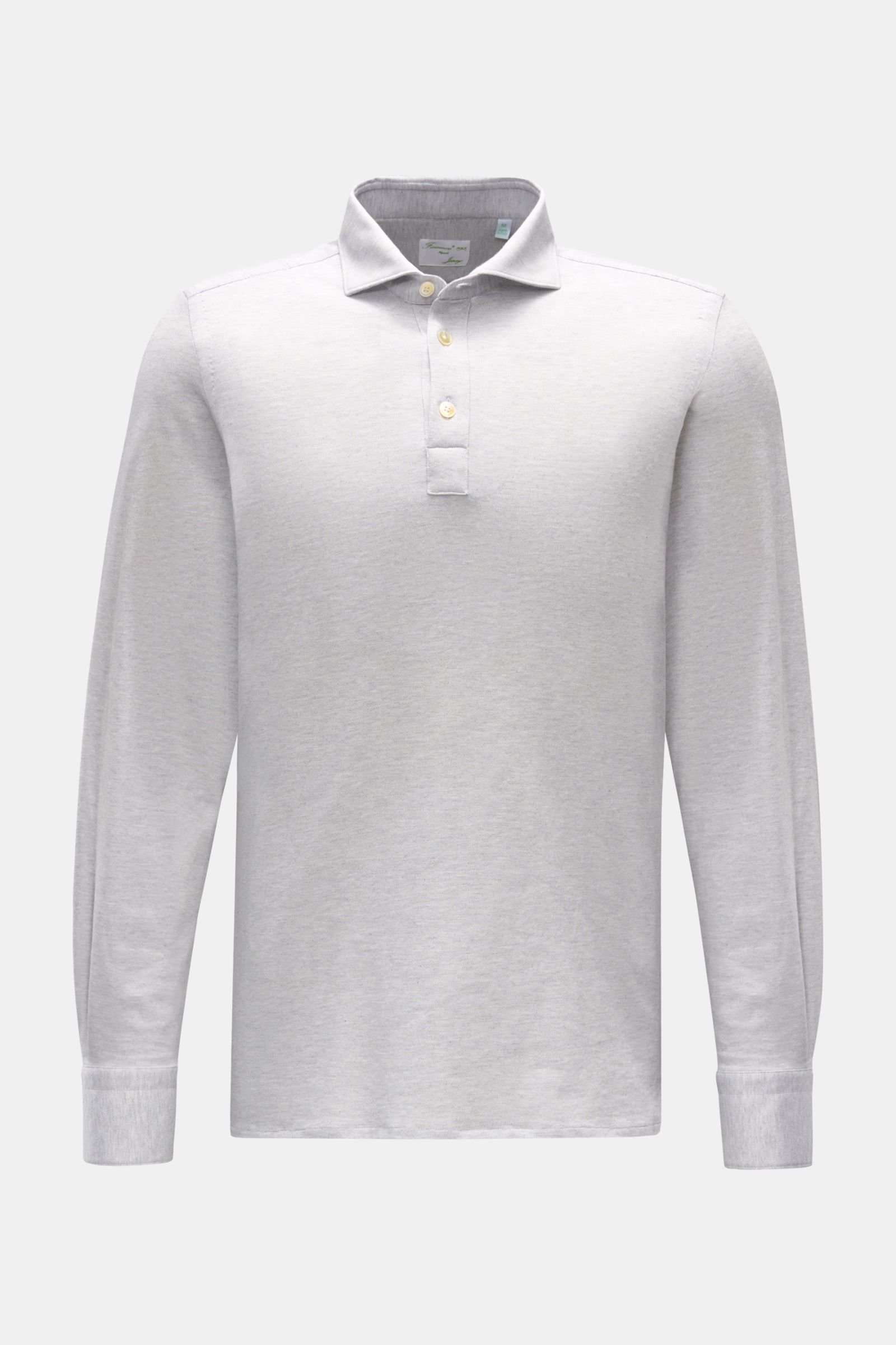 Long sleeve polo shirt 'Achille Orlando' light grey