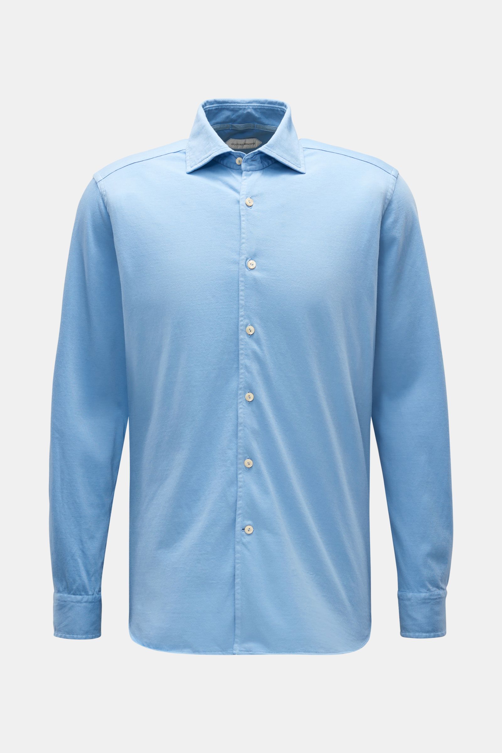 Guglielminotti Jersey-Hemd Haifisch-Kragen hellblau