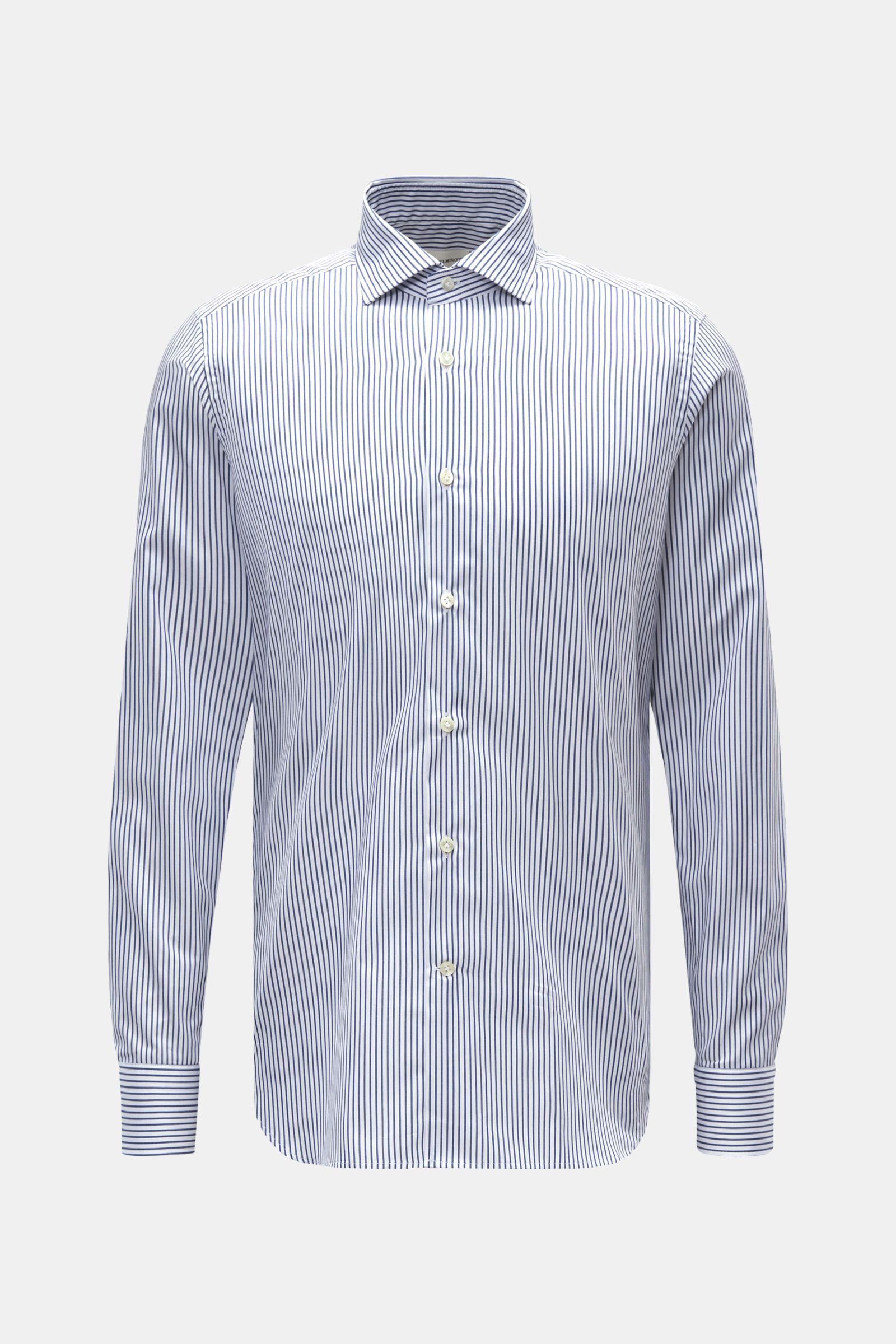 Guglielminotti Casual Hemd Haifisch-Kragen dunkelblau/weiß gestreift