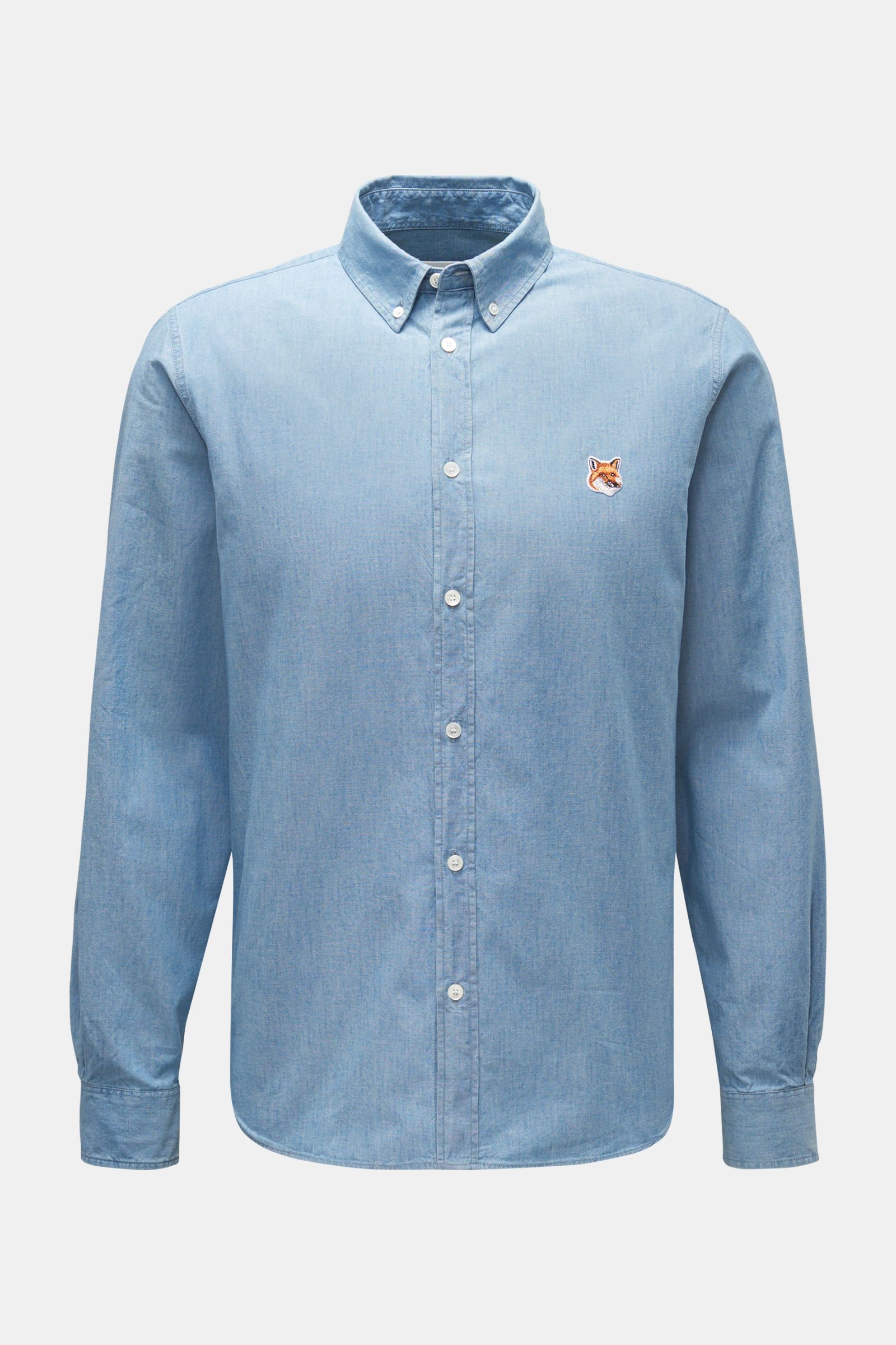 Maison Kitsuné Casual shirt button-down collar light blue