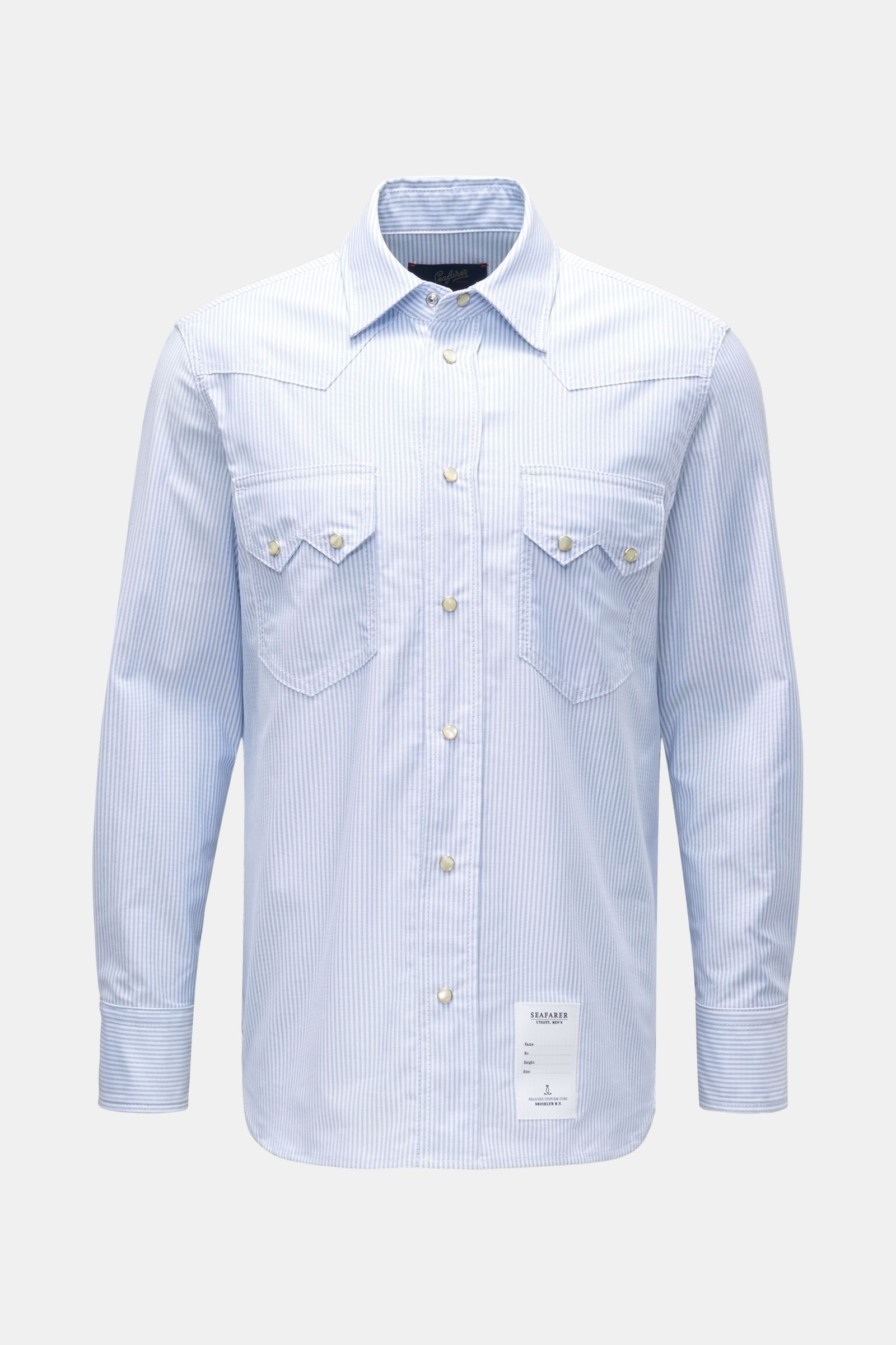 Oxford shirt Kent collar 'Marlon' light blue/white striped