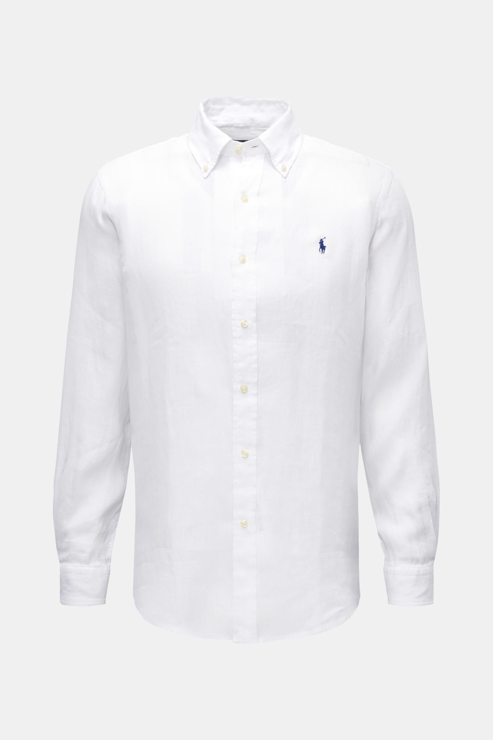 POLO RALPH LAUREN linen shirt button-down collar white | BRAUN Hamburg