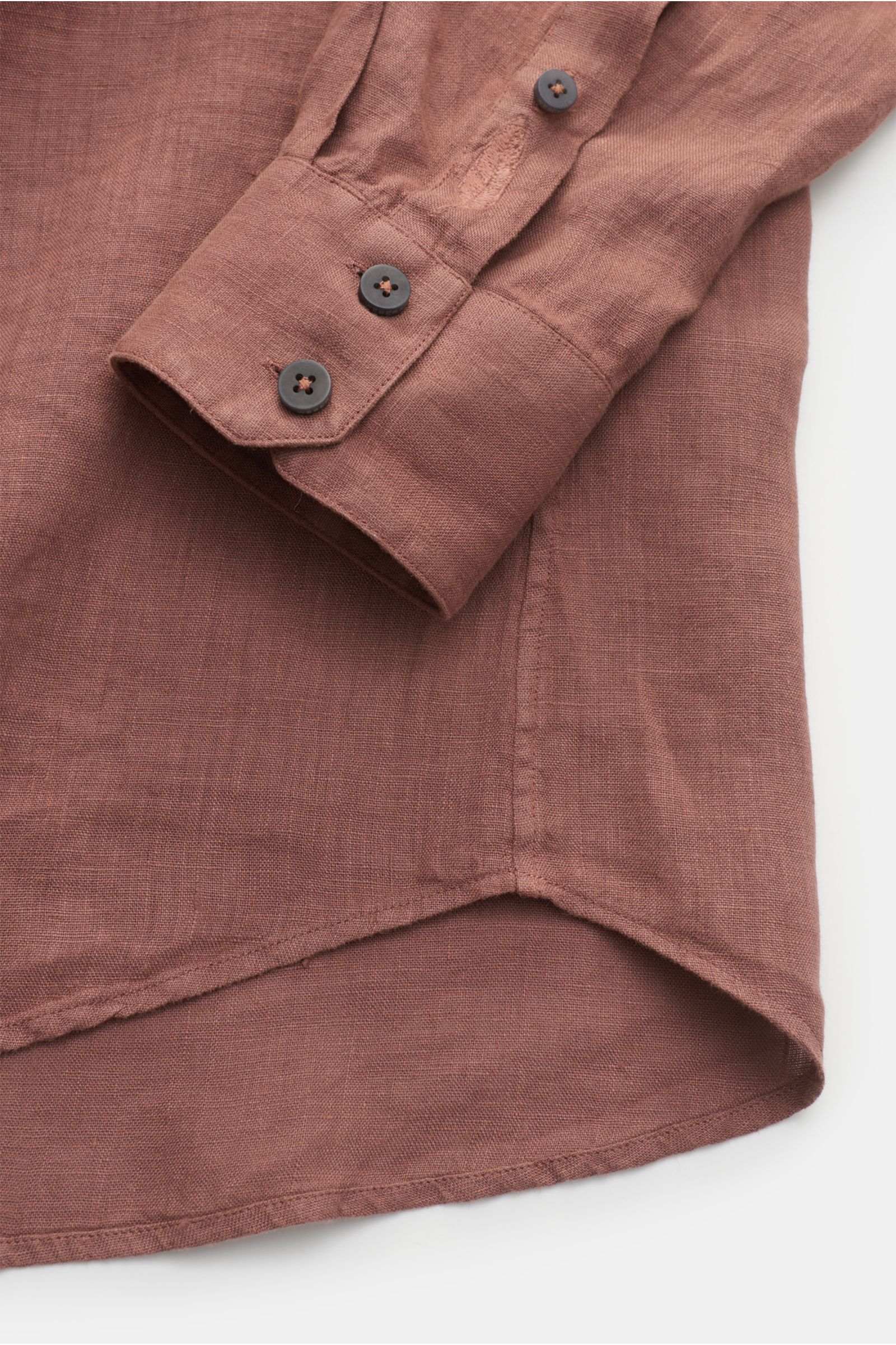 Weber+Weber Linen shirt 'Linen Collar Shirt' grandad collar antique pink
