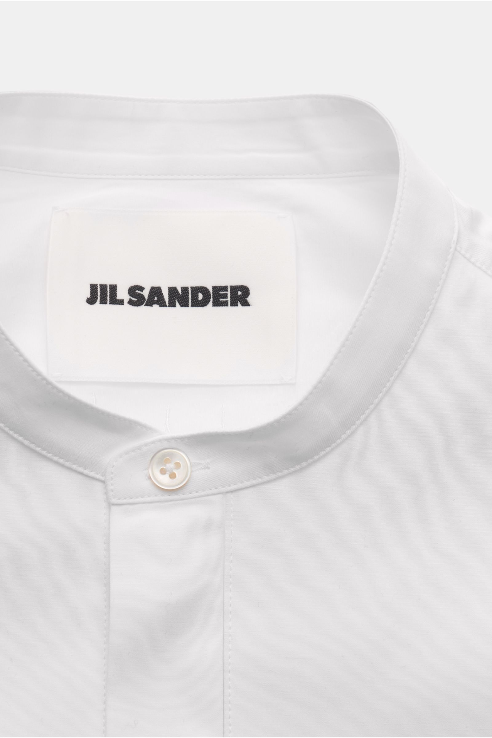 JIL SANDER casual shirt grandad collar white | BRAUN Hamburg