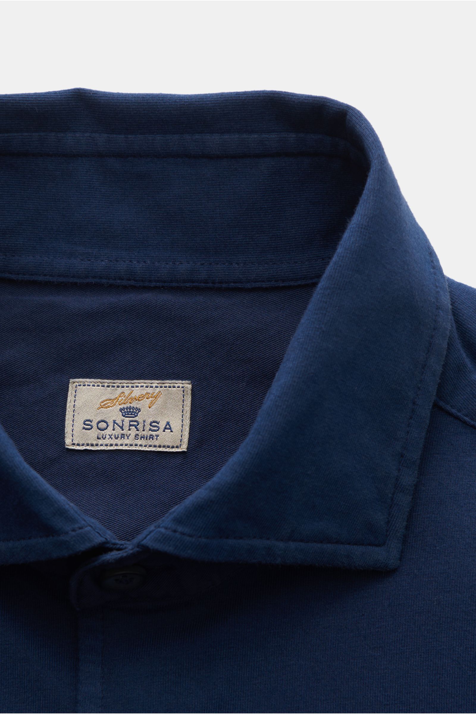 Sonrisa Jersey shirt shark collar dark blue