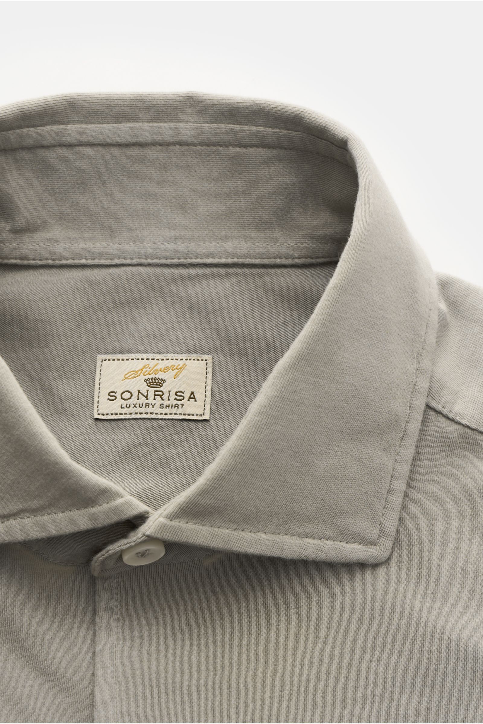 Sonrisa Jersey shirt shark collar grey-green