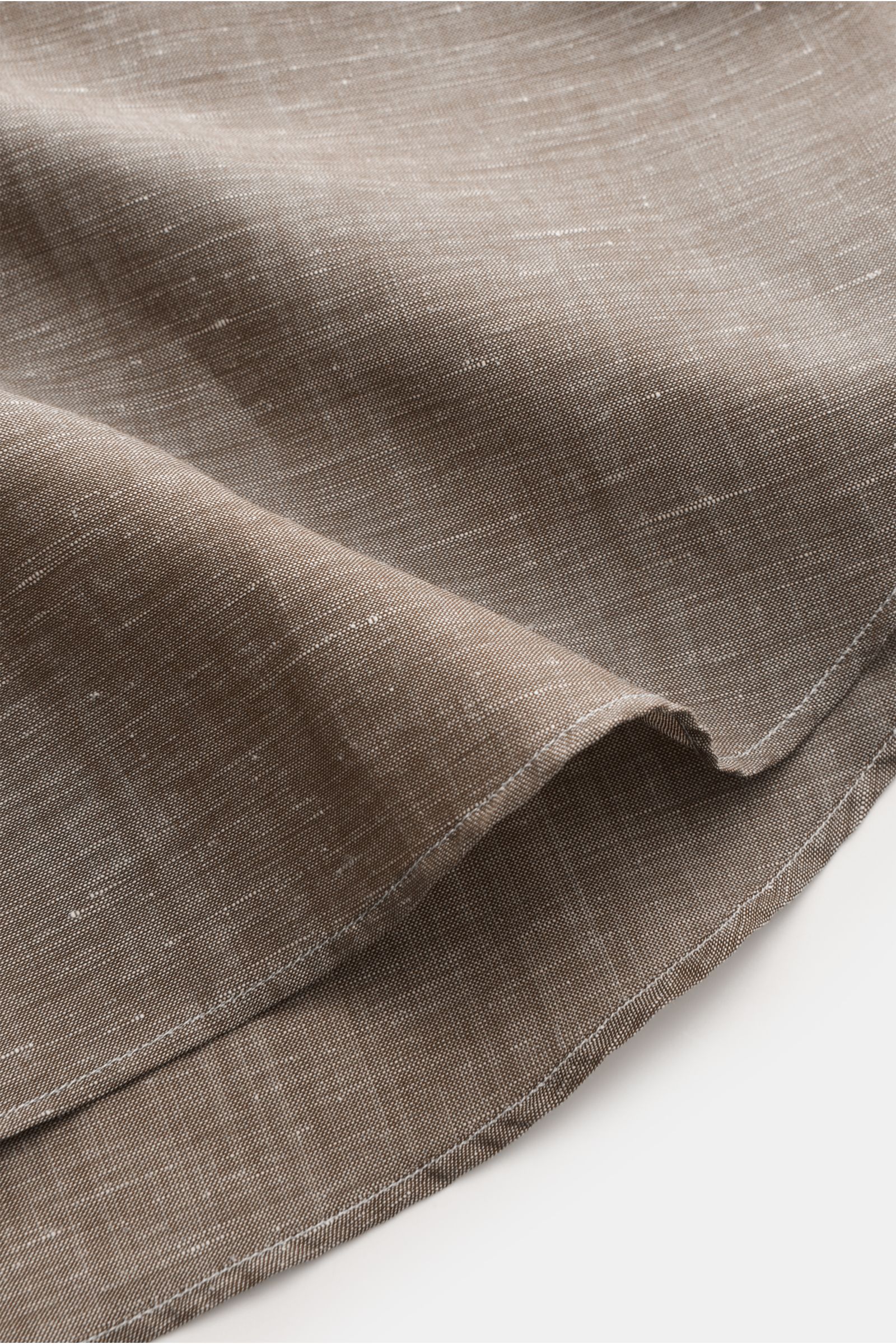 BRAUN Hamburg Leinenhemd Haifisch-Kragen graubraun