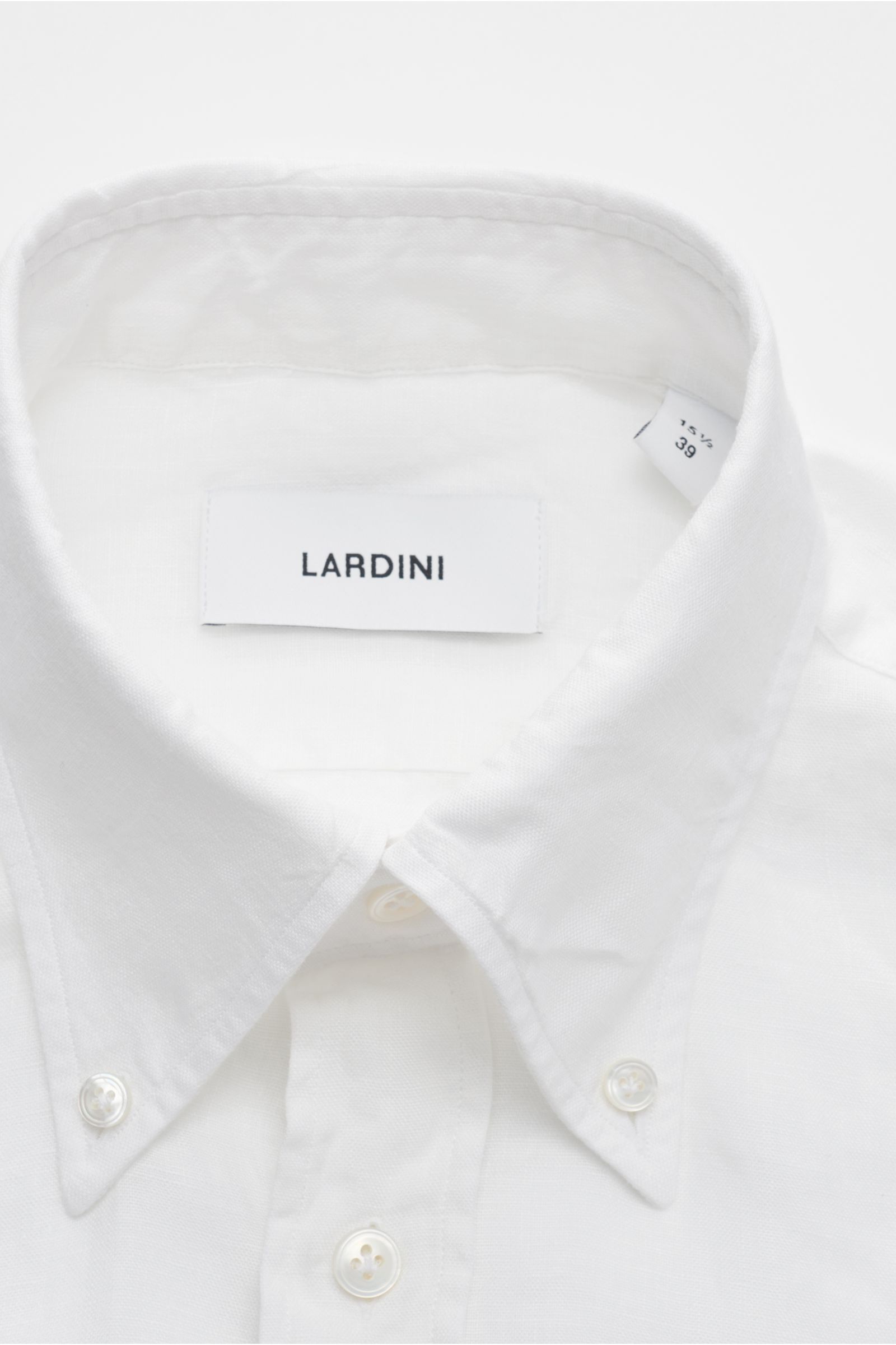 Lardini Linen shirt 'Eqberto' button-down collar off-white