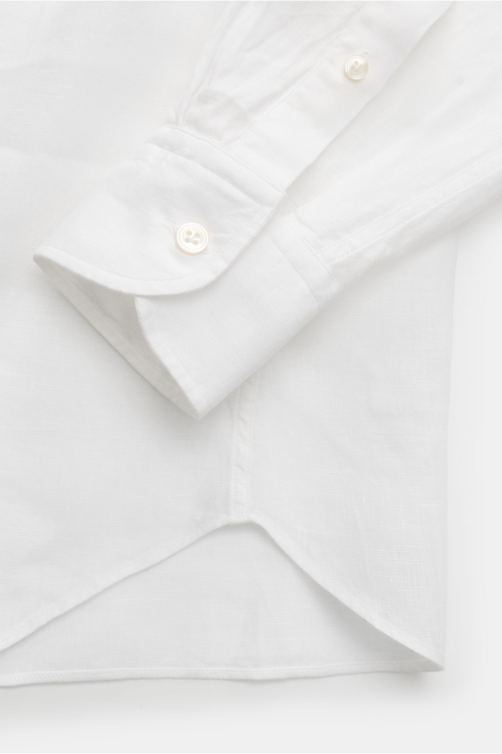 Lardini Linen shirt 'Eqberto' button-down collar off-white