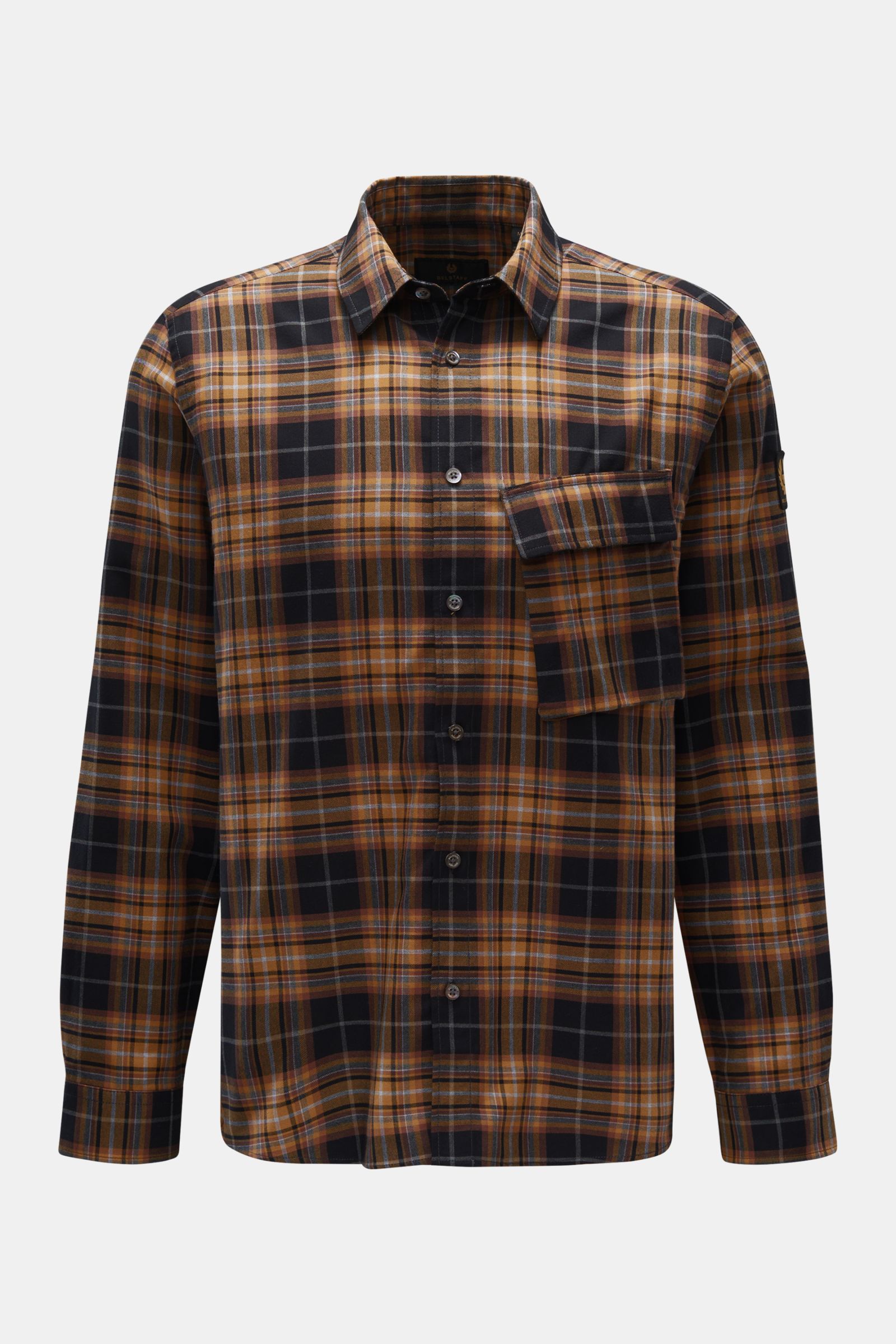 Belstaff Casual shirt 'Longton' narrow collar beige/black/brown checked