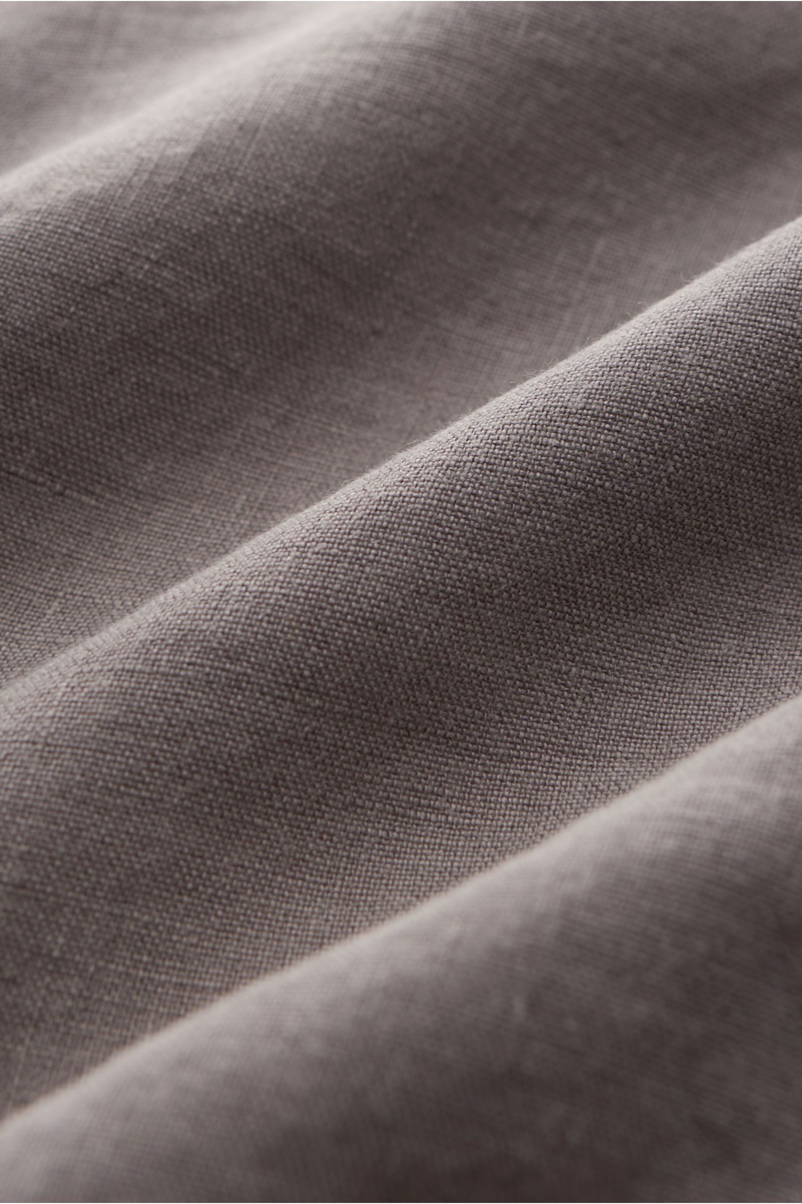 04651/ A trip in a bag Leinenhemd 'Linen Guru' Grandad-Kragen dunkelgrau