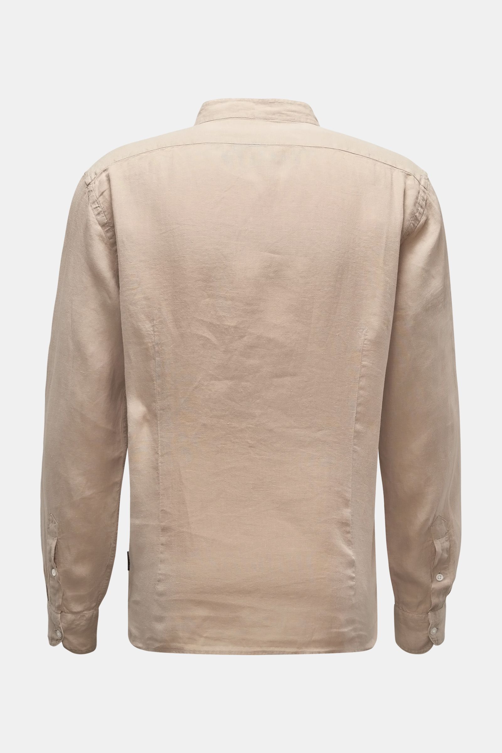 04651/ A trip in a bag Leinenhemd 'Linen Guru' Grandad-Kragen beige