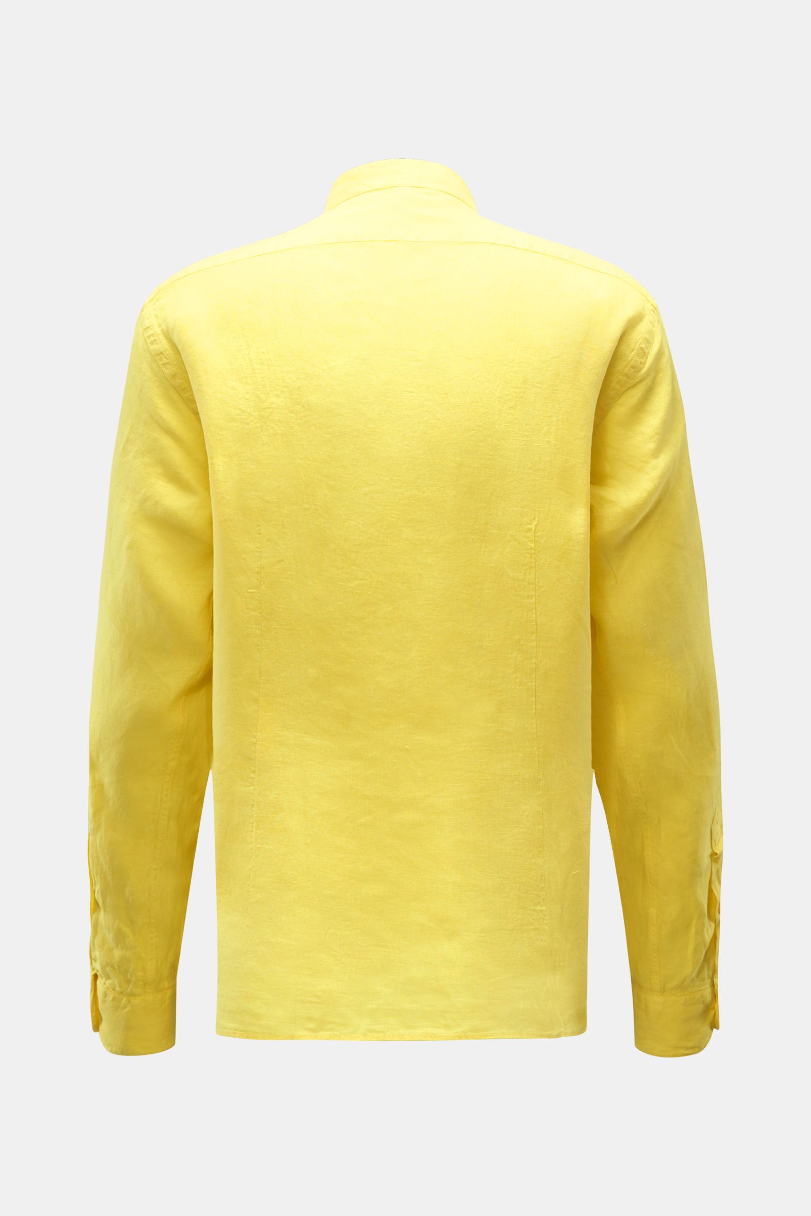 04651/ A trip in a bag Leinenhemd 'Linen Guru' Grandad-Kragen gelb