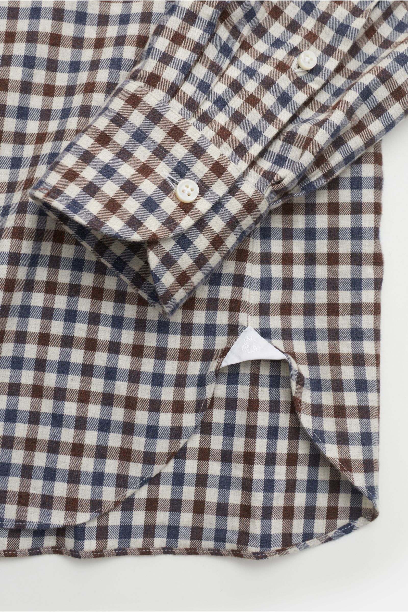 Giampaolo Casual Hemd Button-Down-Kragen navy/braun/weiß kariert