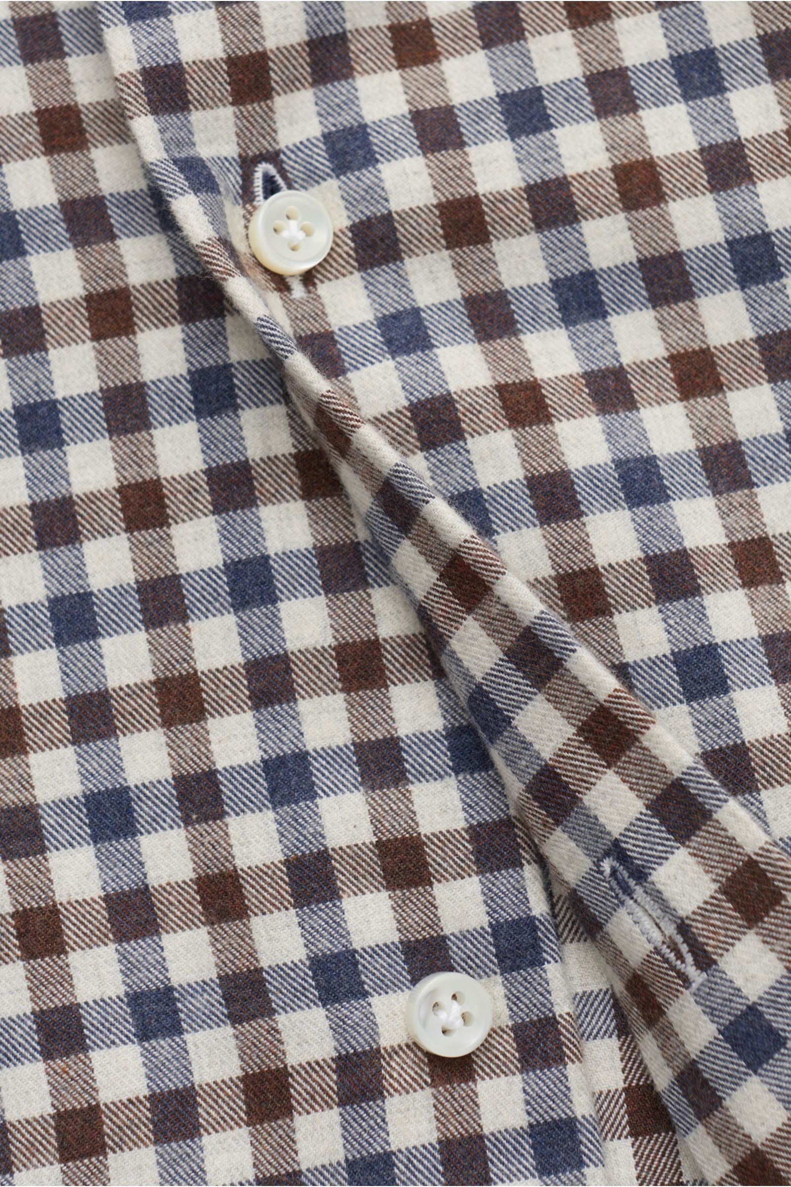 Giampaolo Casual Hemd Button-Down-Kragen navy/braun/weiß kariert