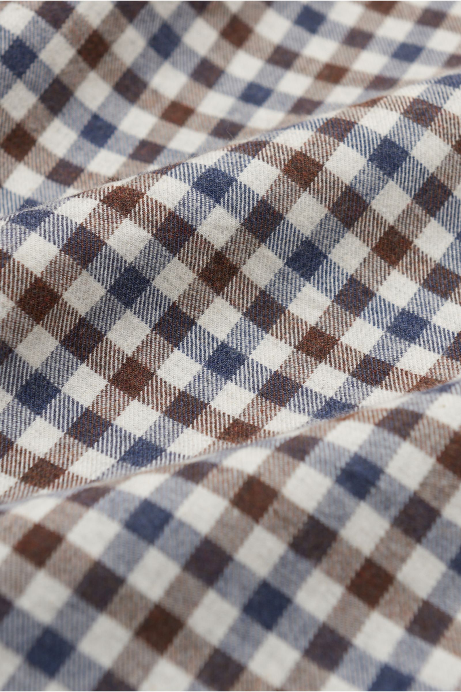 Giampaolo Casual Hemd Button-Down-Kragen navy/braun/weiß kariert