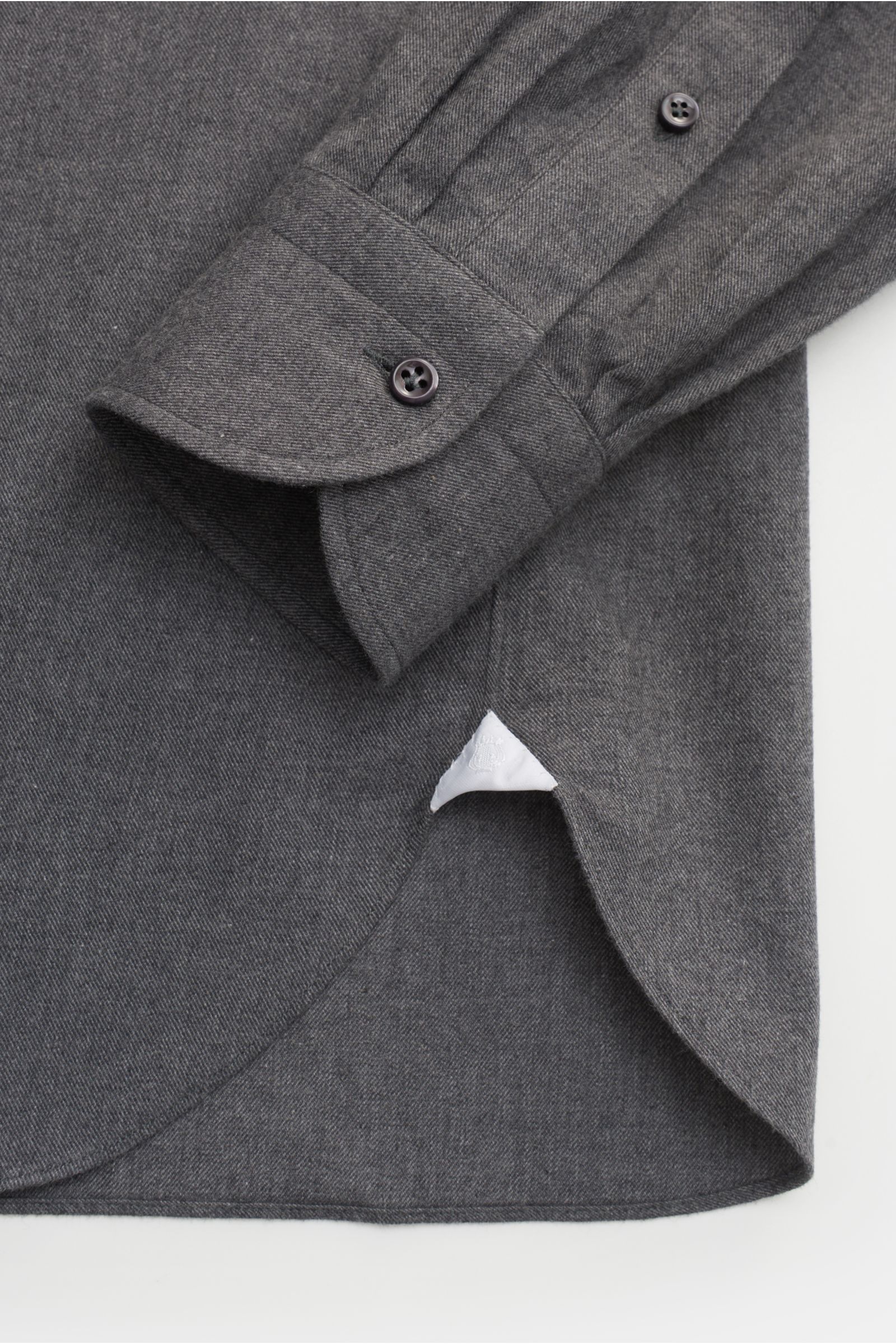 Giampaolo Flannel shirt shark collar dark grey