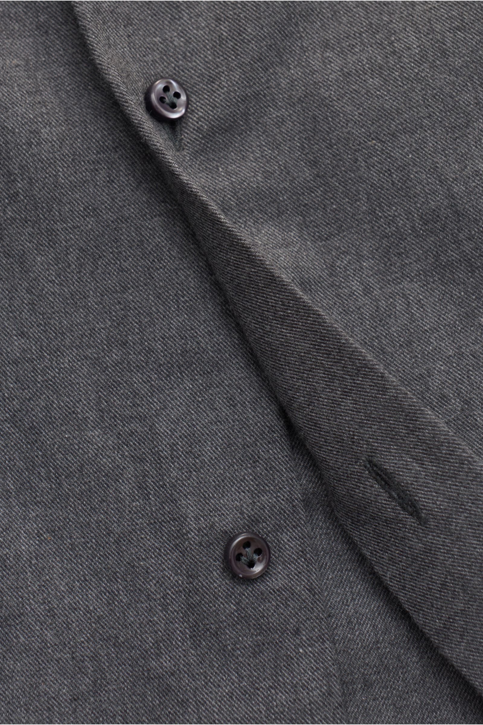 Giampaolo Flannel shirt shark collar dark grey