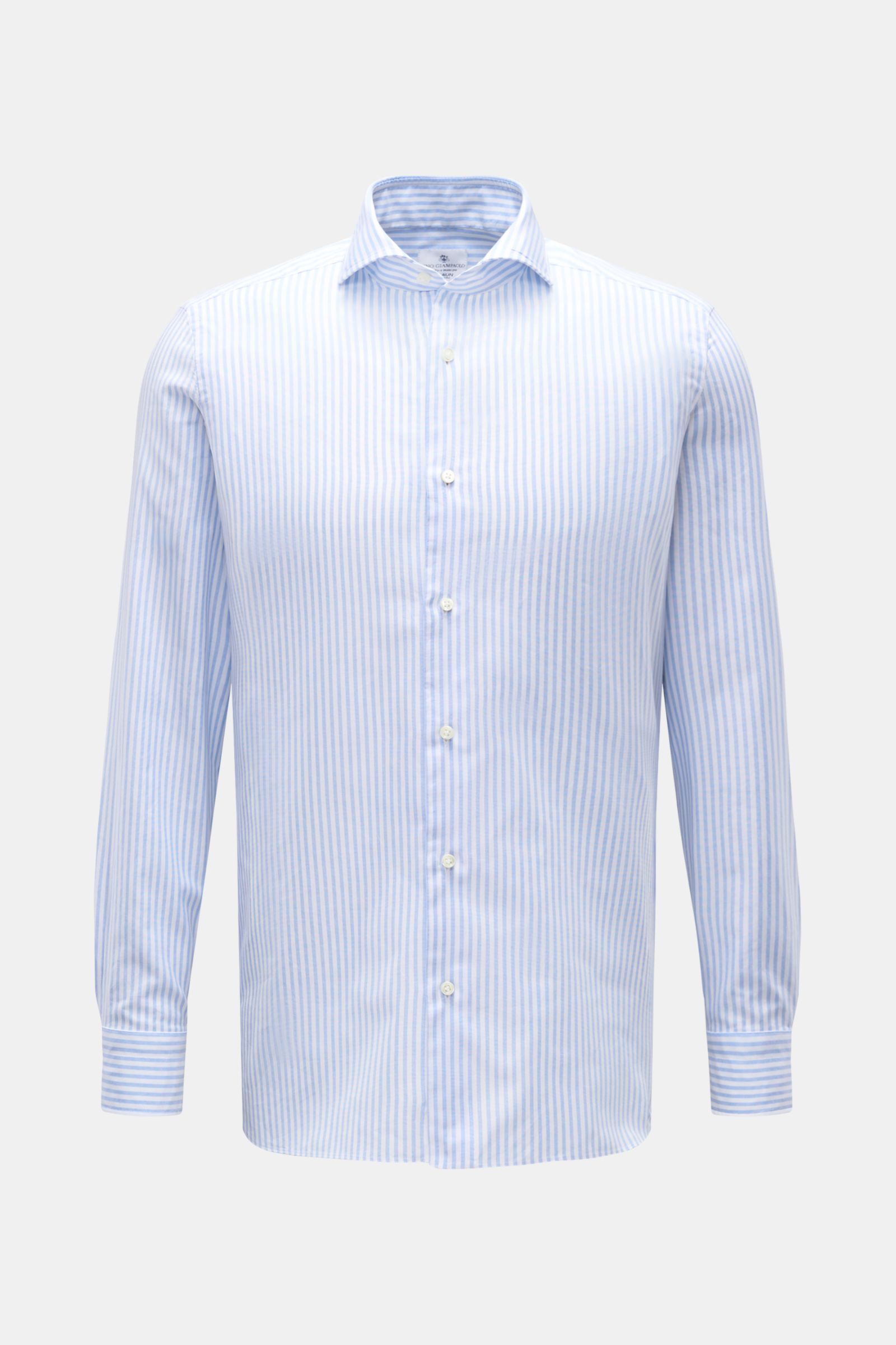 Giampaolo Oxford shirt shark collar light blue/white striped
