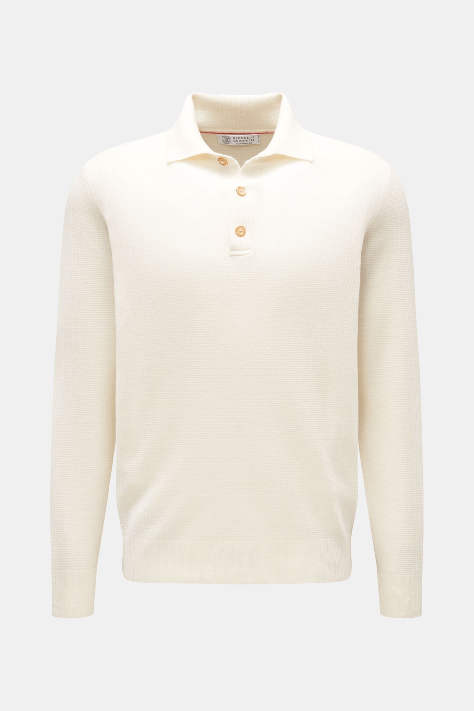 Brunello Cucinelli Cashmere knit polo cream
