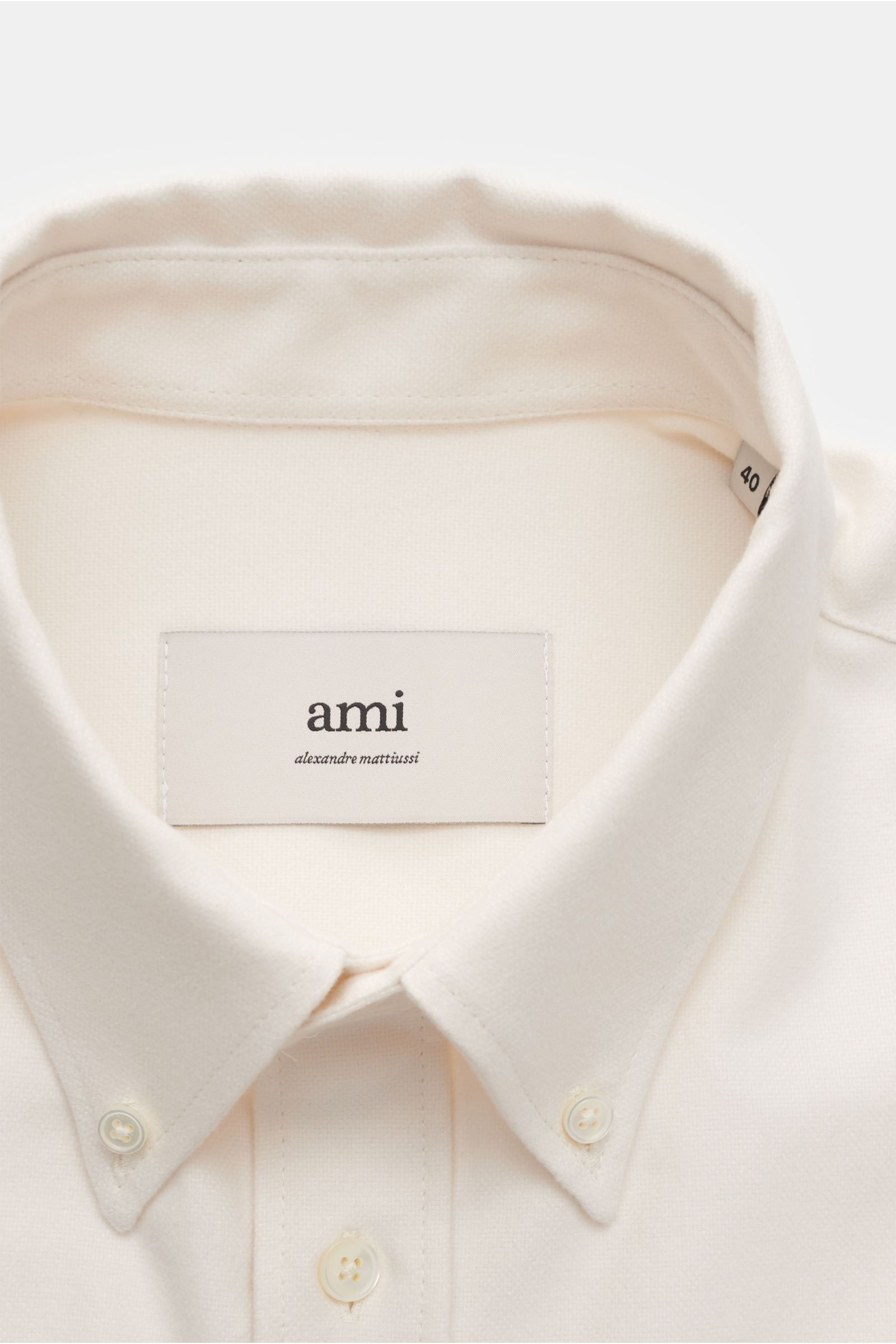 Ami Paris Flannel shirt button-down collar off-white