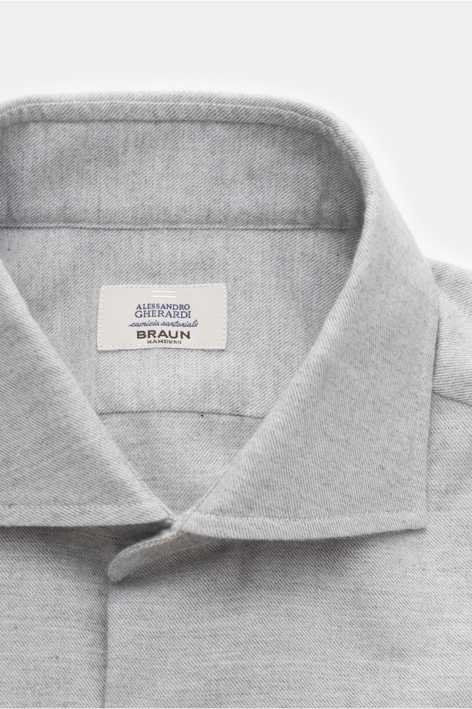 GHERARDI casual shirt shark collar light grey mottled BRAUN Hamburg