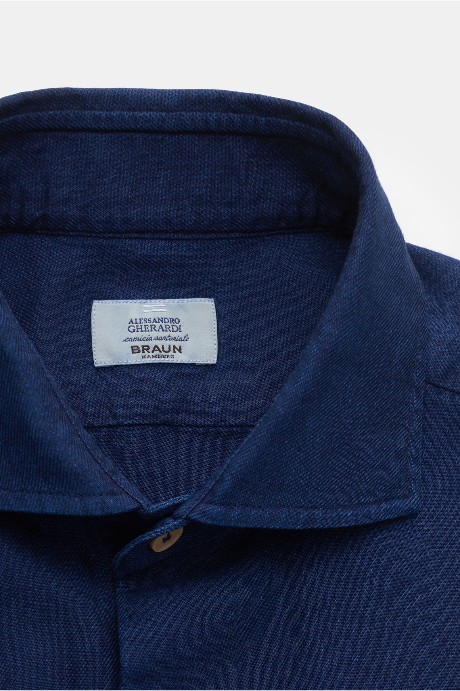 Gherardi Casual Hemd Haifisch-Kragen navy