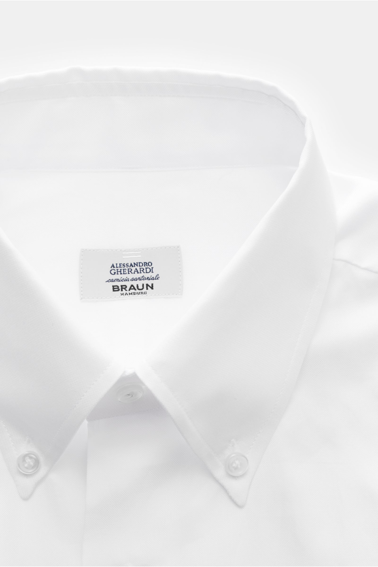 Gherardi Oxford-Hemd Button-Down-Kragen weiß