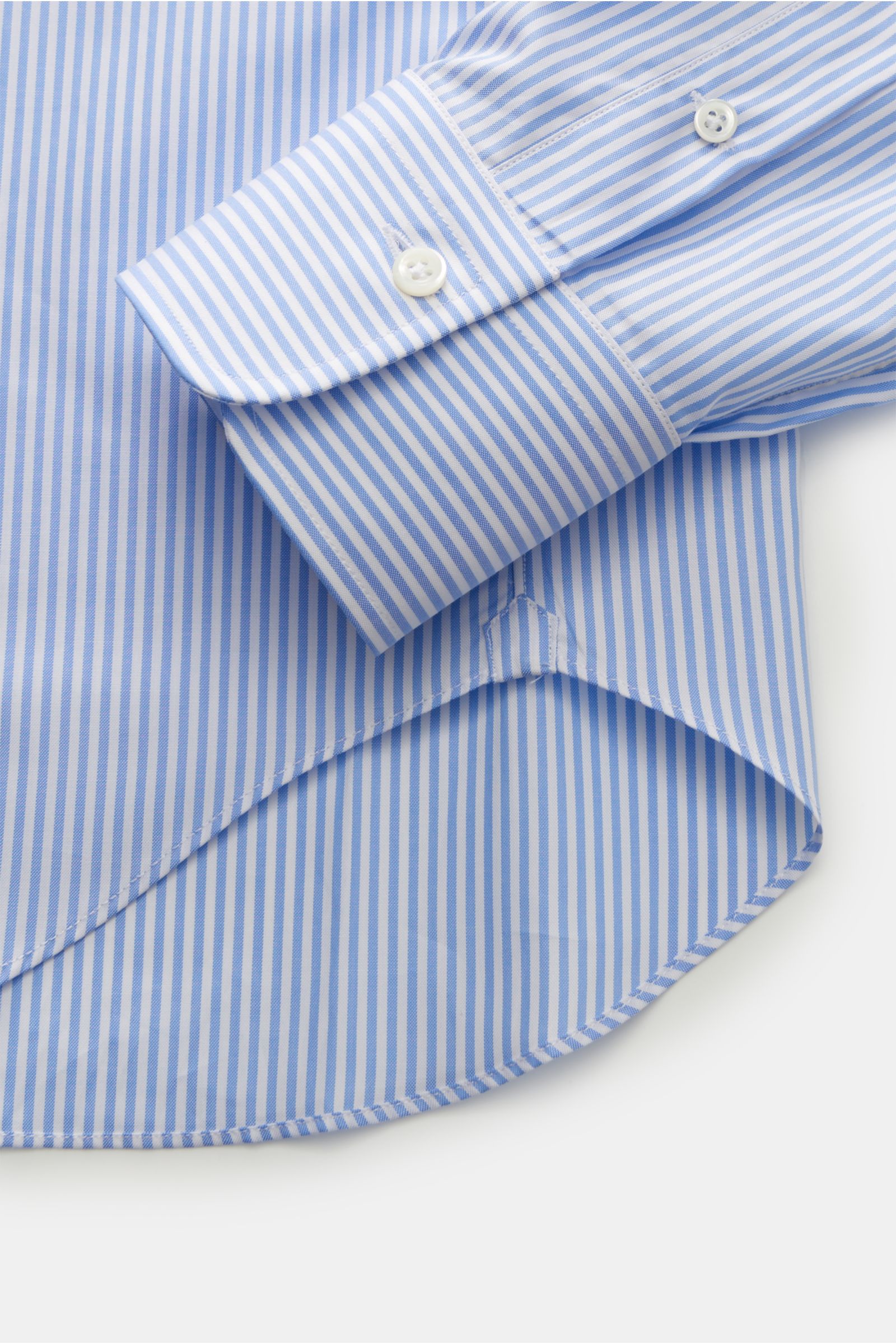 Gherardi Oxford shirt button-down collar light blue/white striped