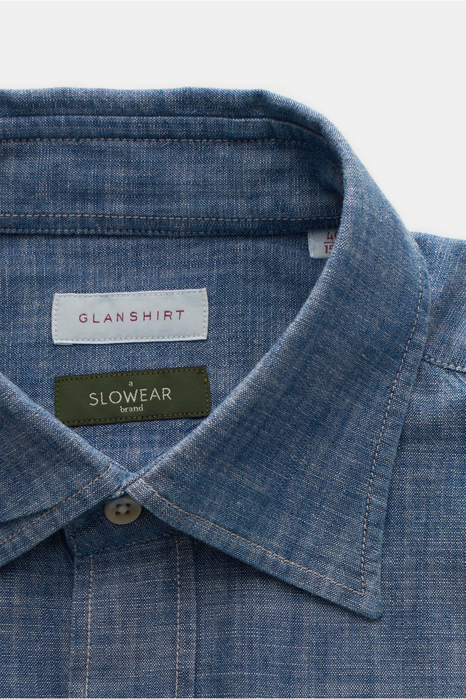 Glanshirt Casual shirt slim collar smoky blue