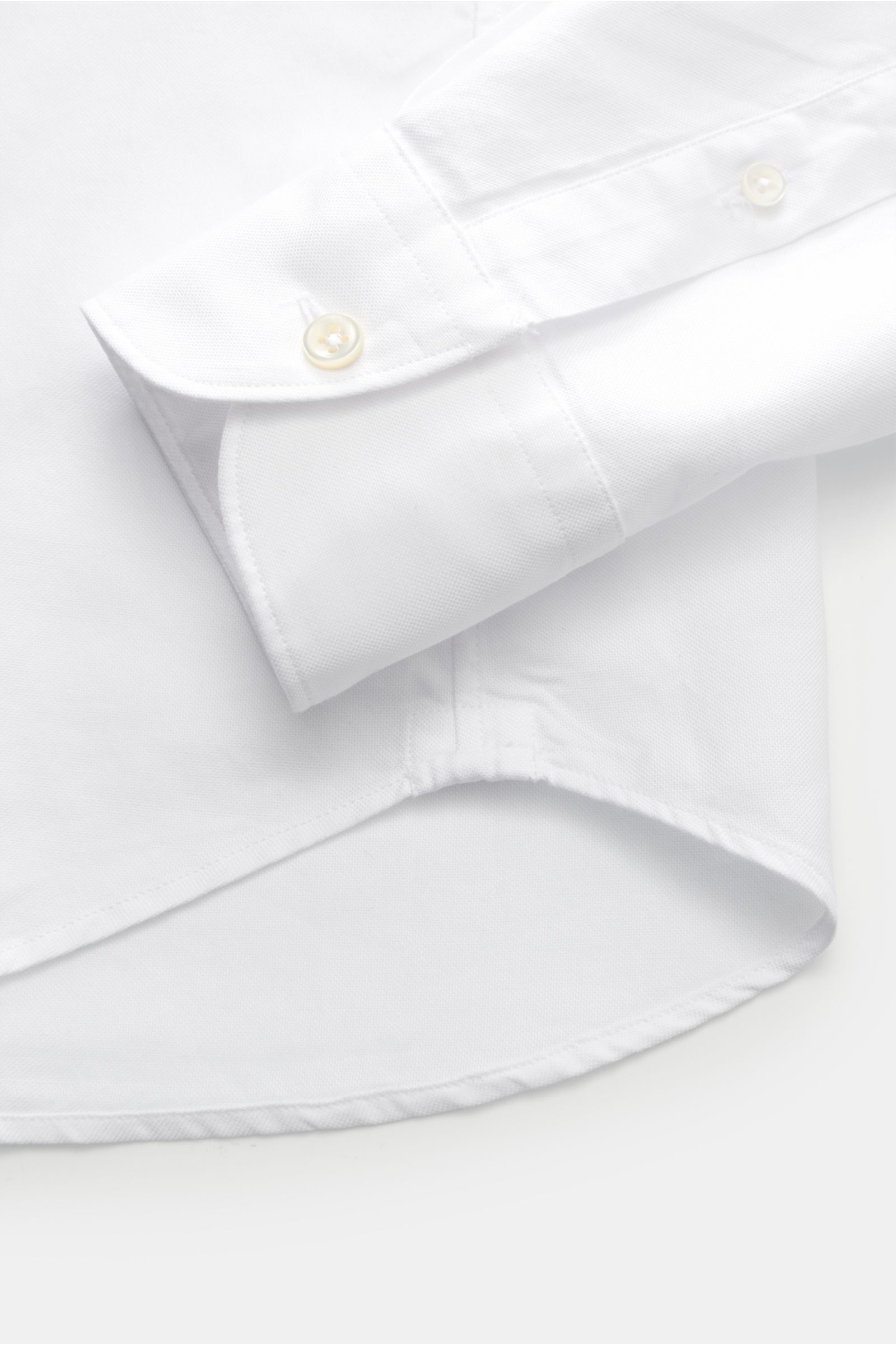 Glanshirt Oxford-Hemd Haifisch-Kragen weiß