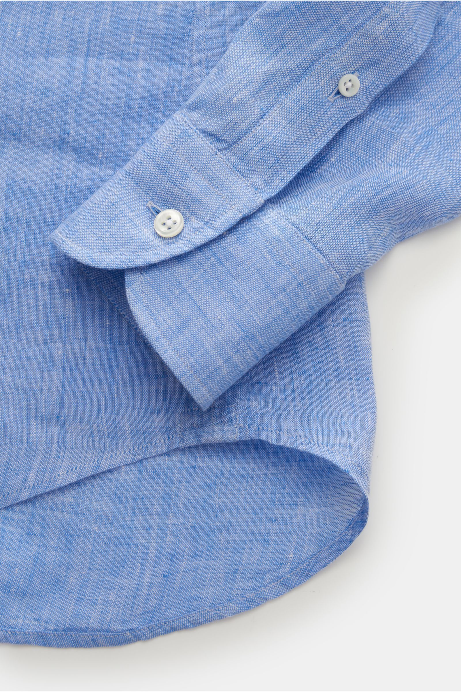 Glanshirt Leinenhemd schmaler Kragen blau/weiß meliert