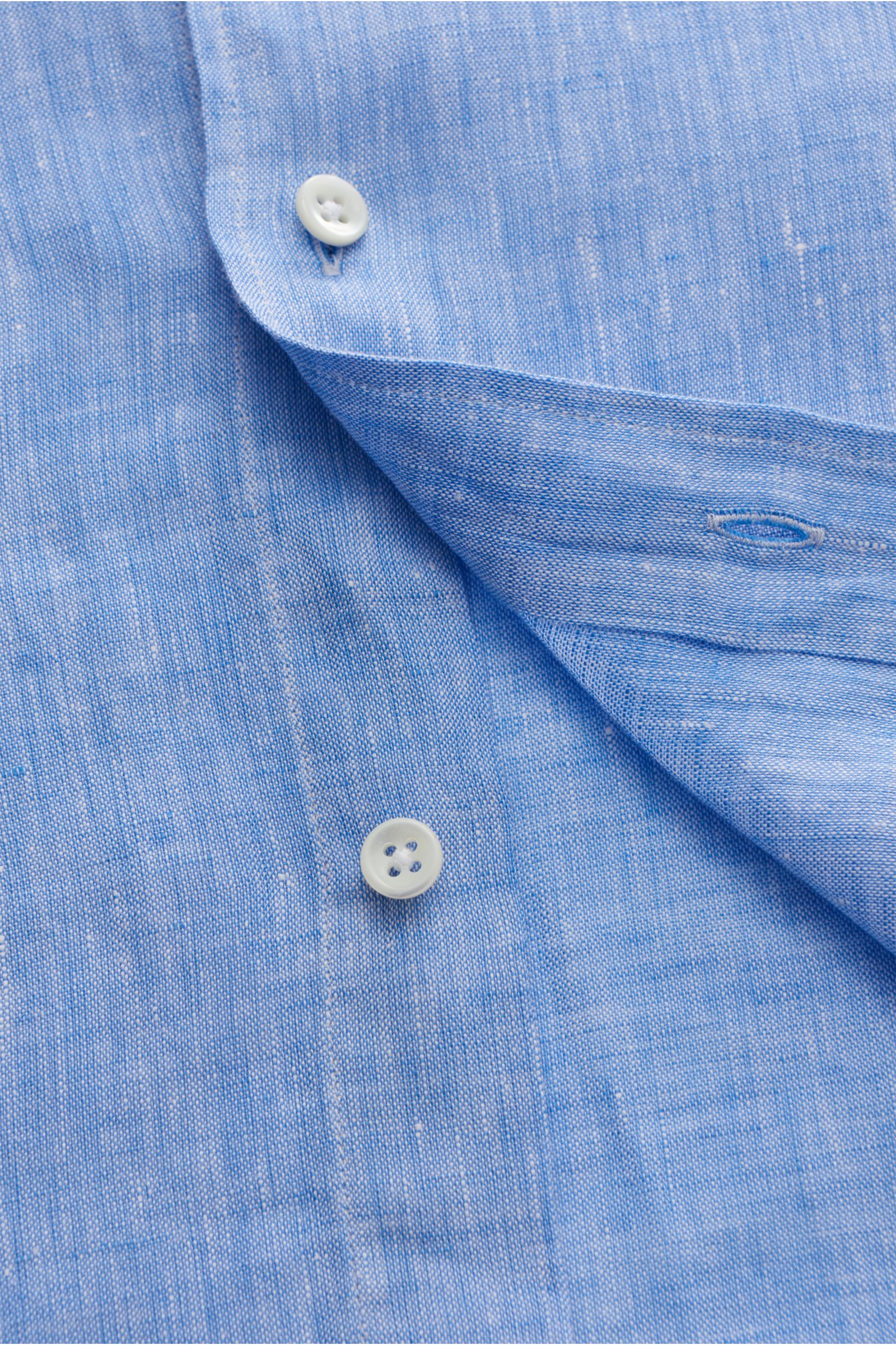 Glanshirt Leinenhemd schmaler Kragen blau/weiß meliert