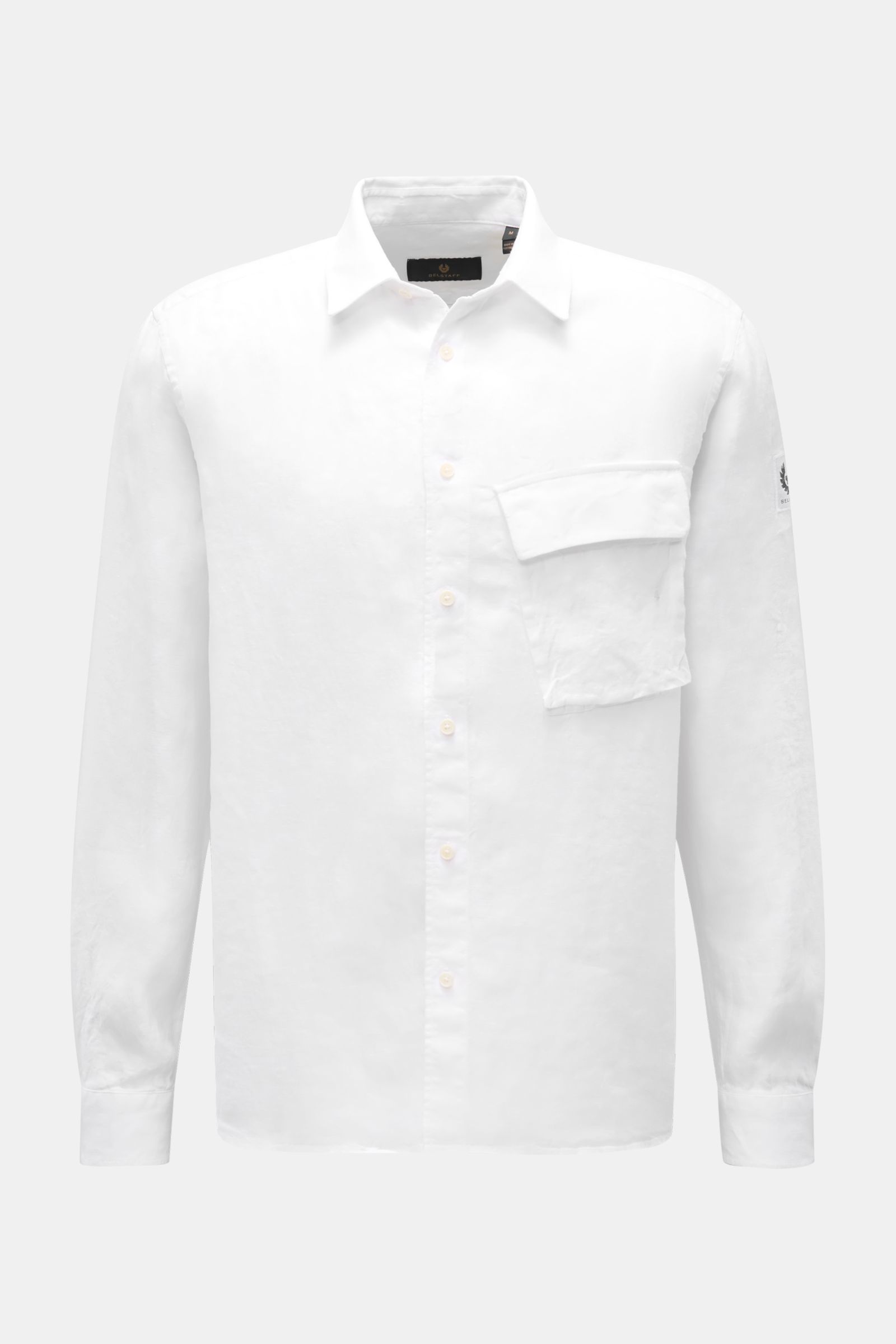 Belstaff Leinenhemd schmaler Kragen weiß
