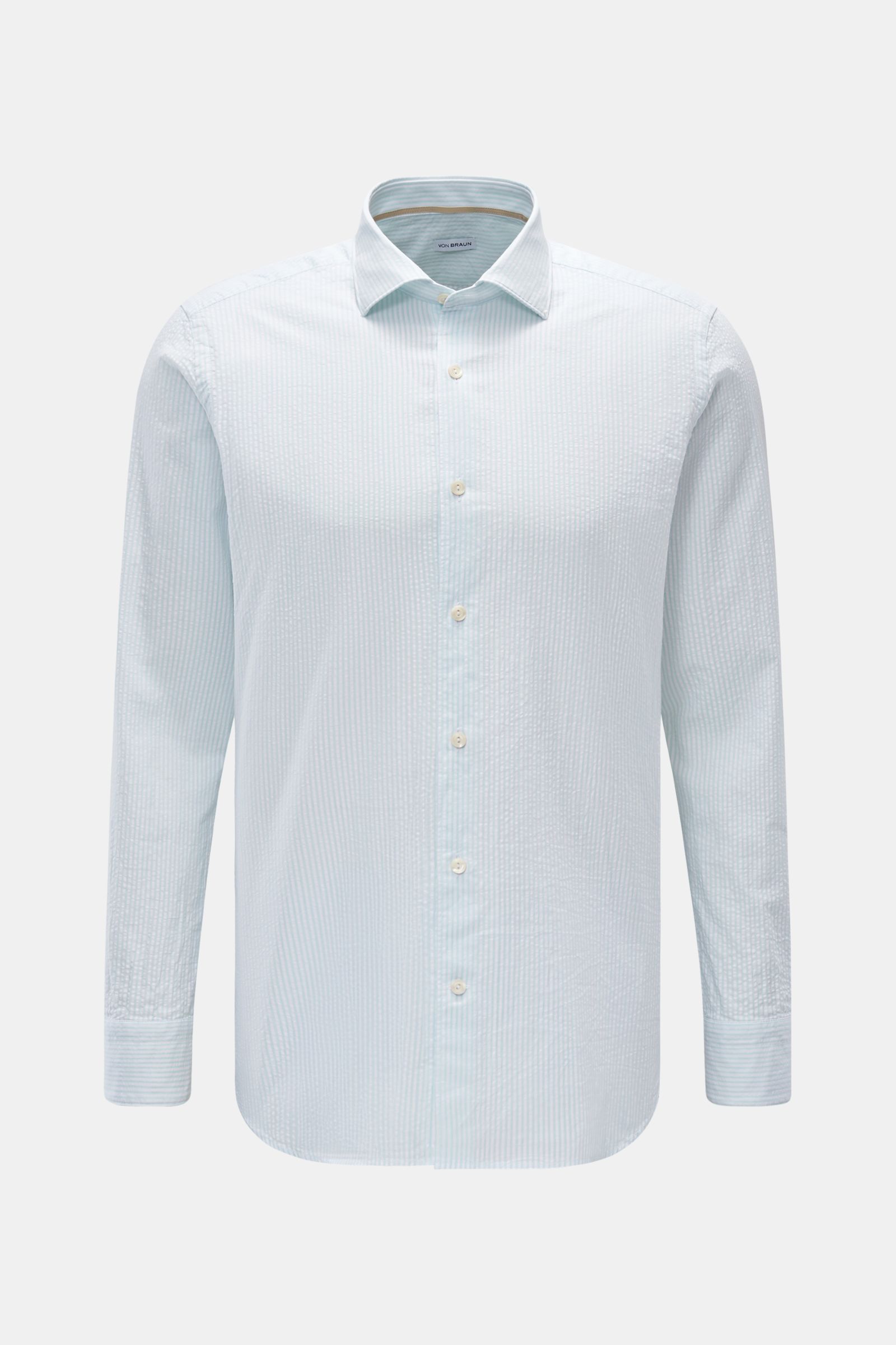 von Braun Casual shirt shark collar mint green/white striped